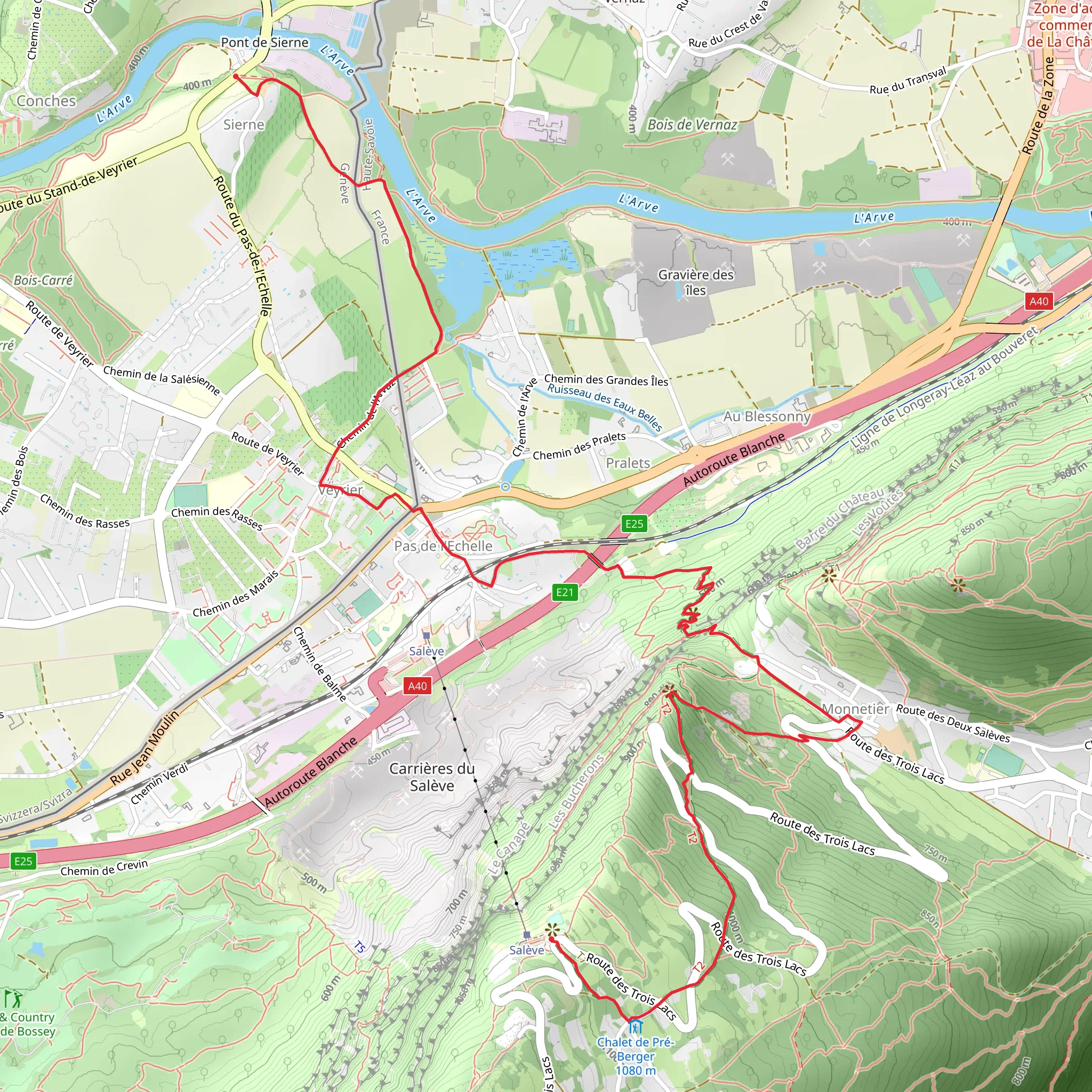 Sentier du Salève mobile static map