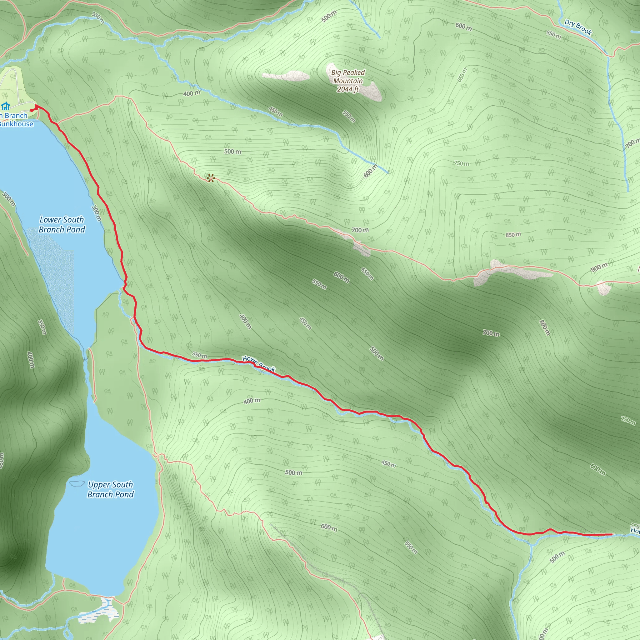 Howe Brook from South Branch Pond Bunkhouse mobile static map