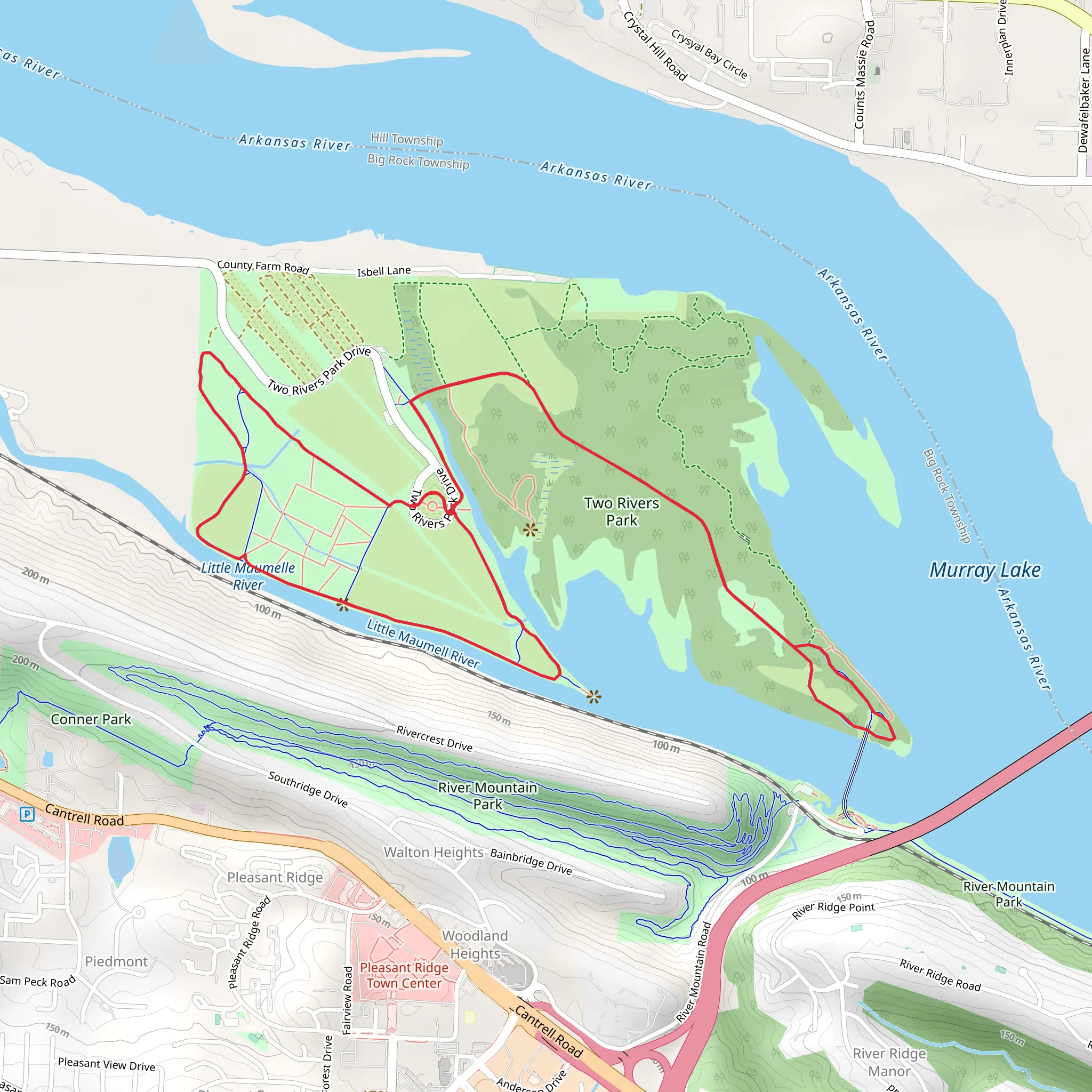 Two Rivers Park Loop Trail mobile static map