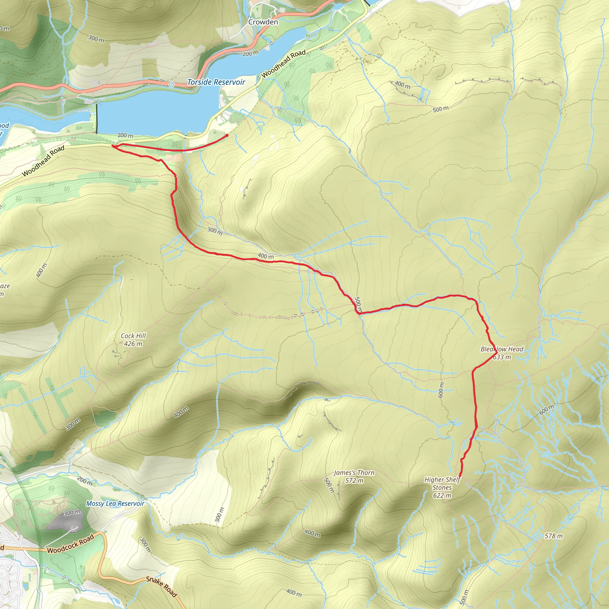B29 crash site - Peak District National Park mobile static map