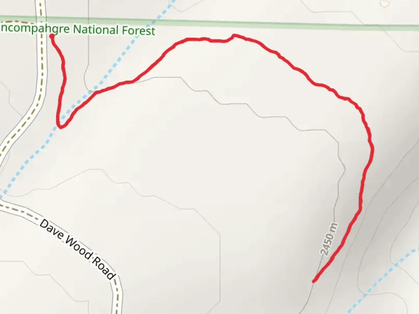 An image depicting the trail Sims Mesa Interpretive Trail and its surrounding area.