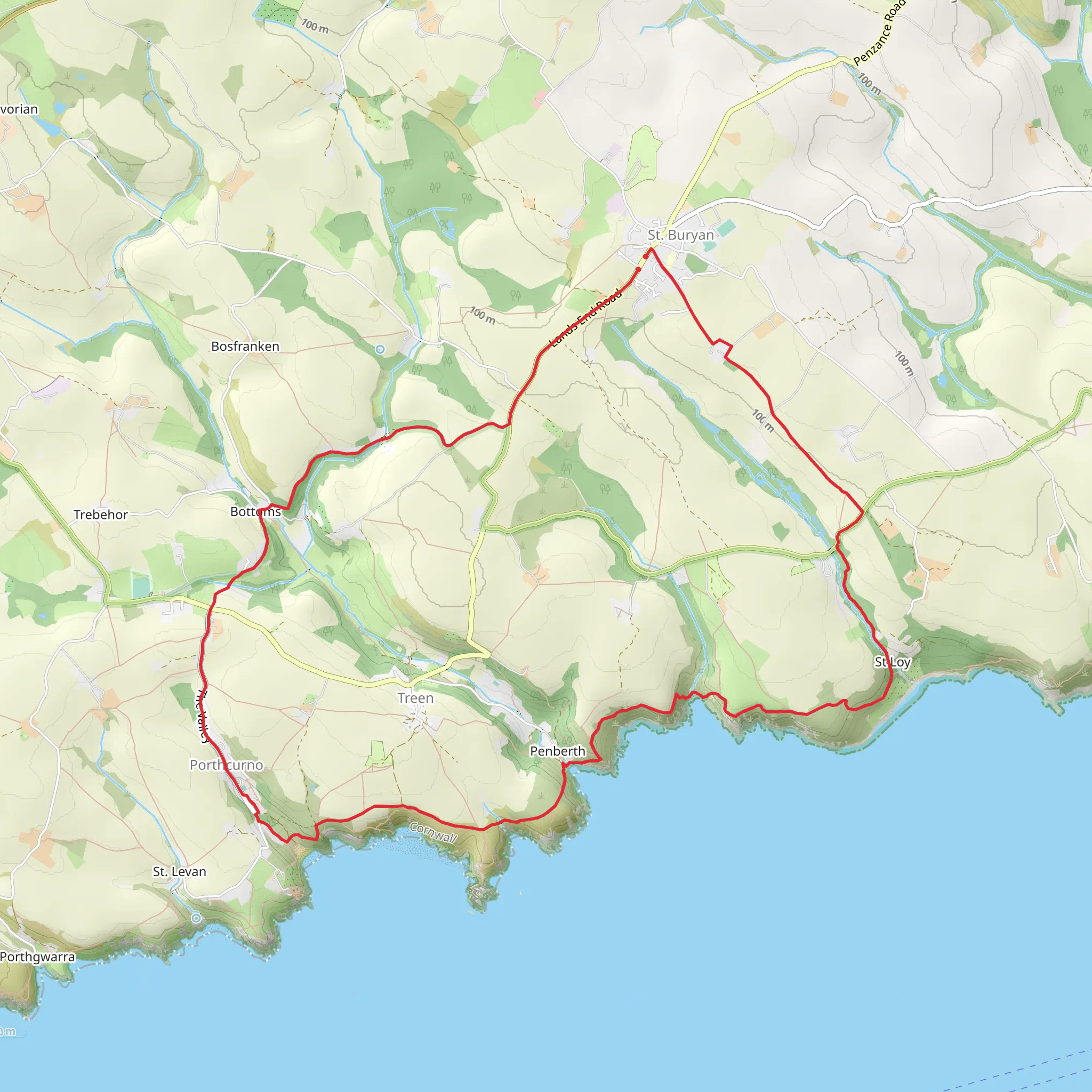 St Loy's Cove and Logan Rock mobile static map