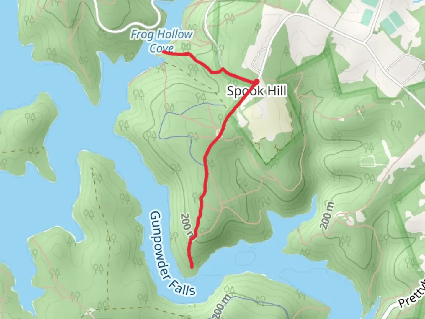 An image depicting the trail Walk around Spook Hill and its surrounding area.