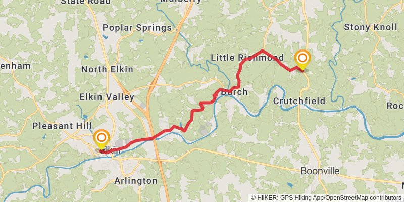 Mountains-to-Sea Trail stage 37 Map