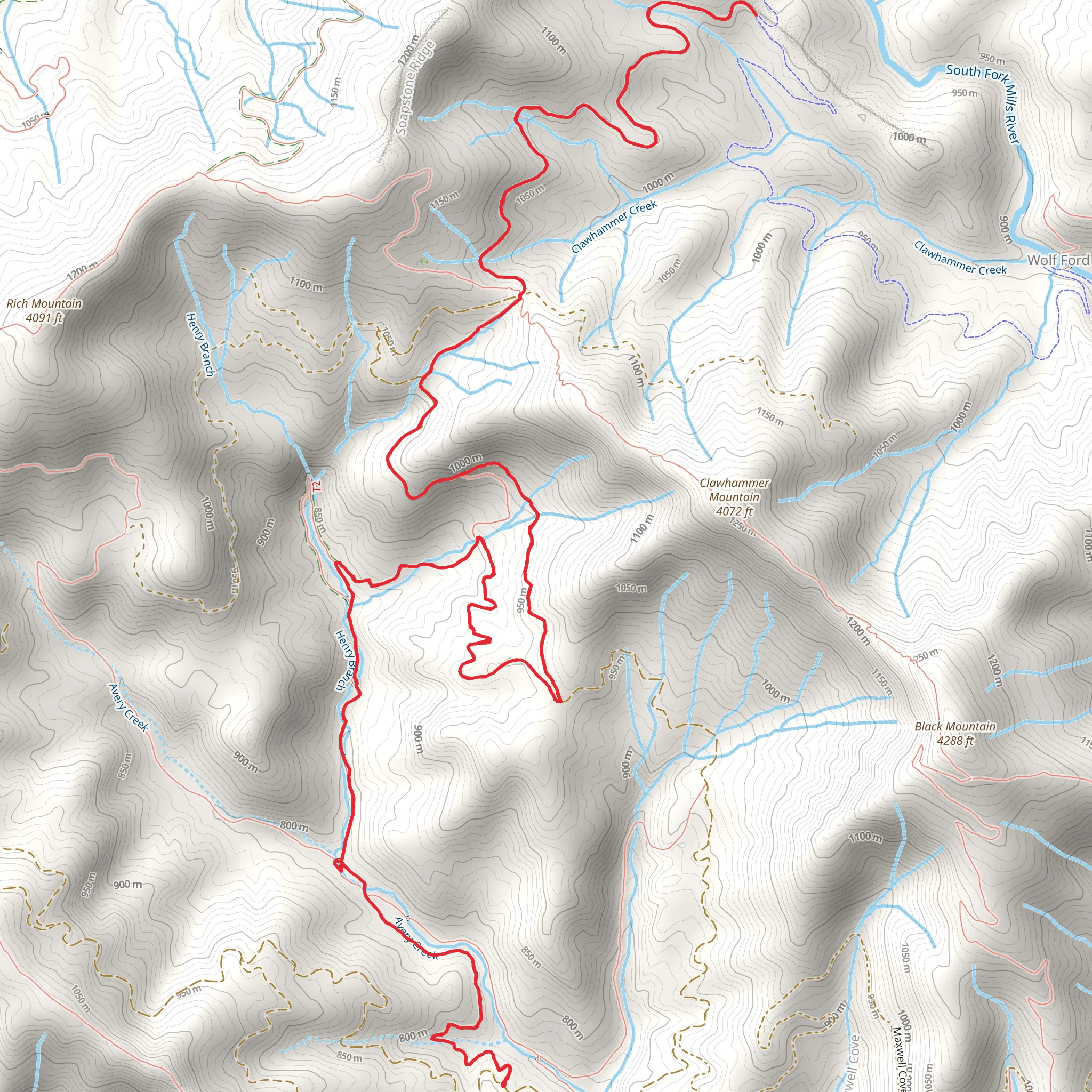 Buckhorn Gap Trail mobile static map