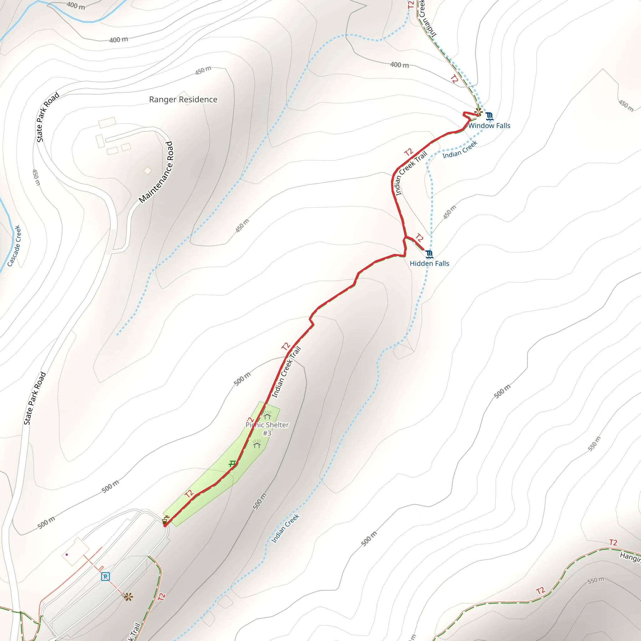 Indian Creek Trail - Hanging Rock Park Lake mobile static map