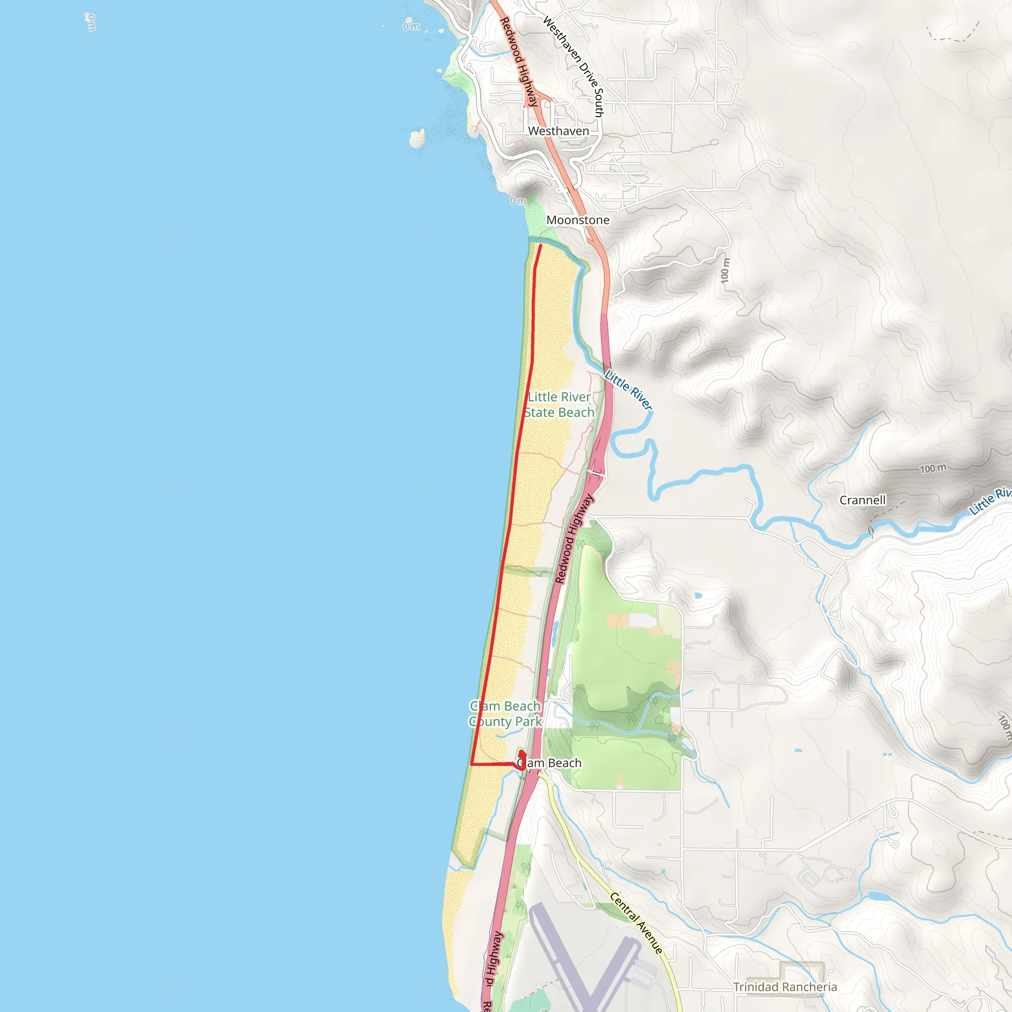 California Coastal Trail - Trinidad Out and Back mobile static map