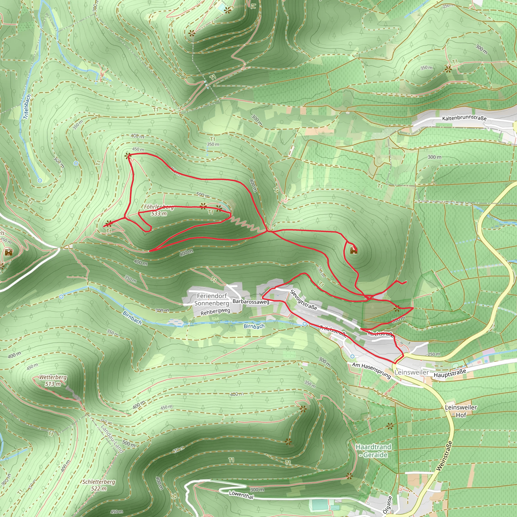 Rundwanderweg Leinsweiler and Paelzer Keschdeweg mobile static map