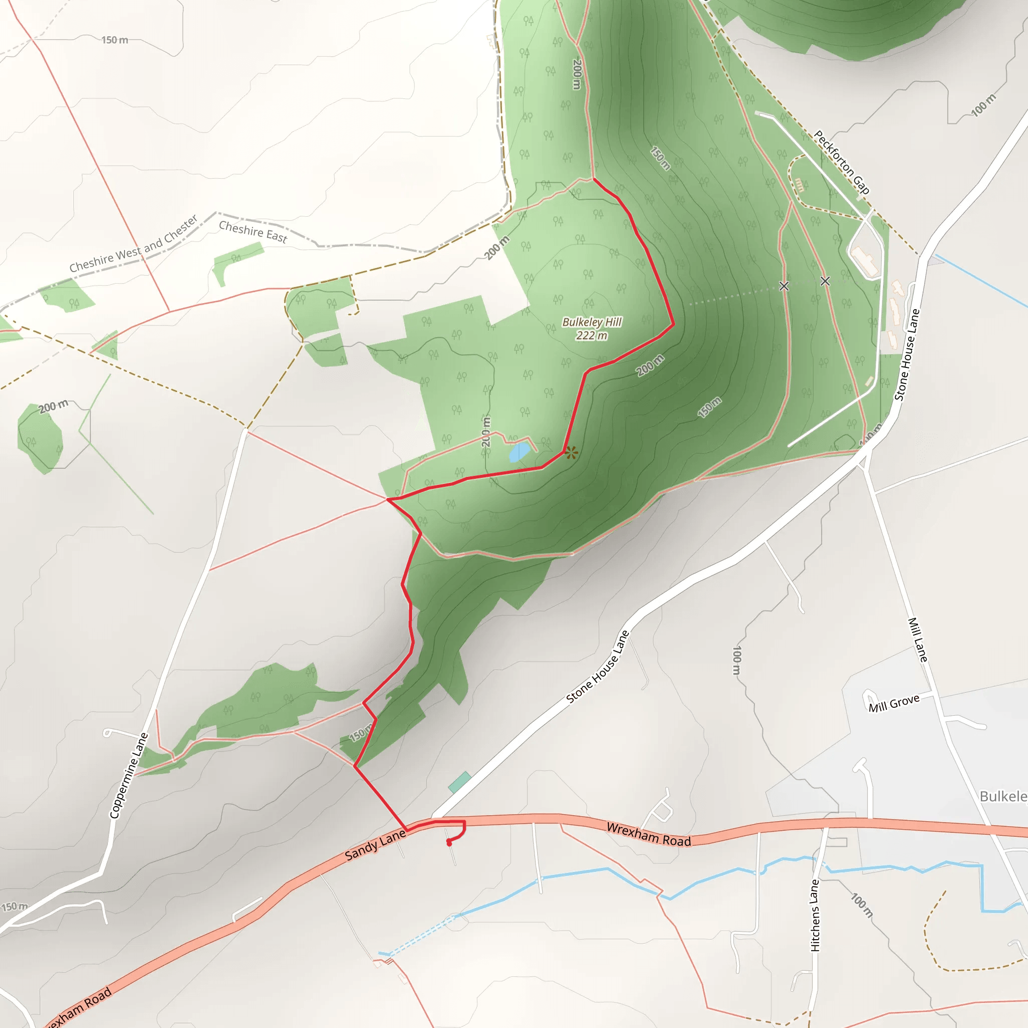 Bulkeley Hill Walk mobile static map