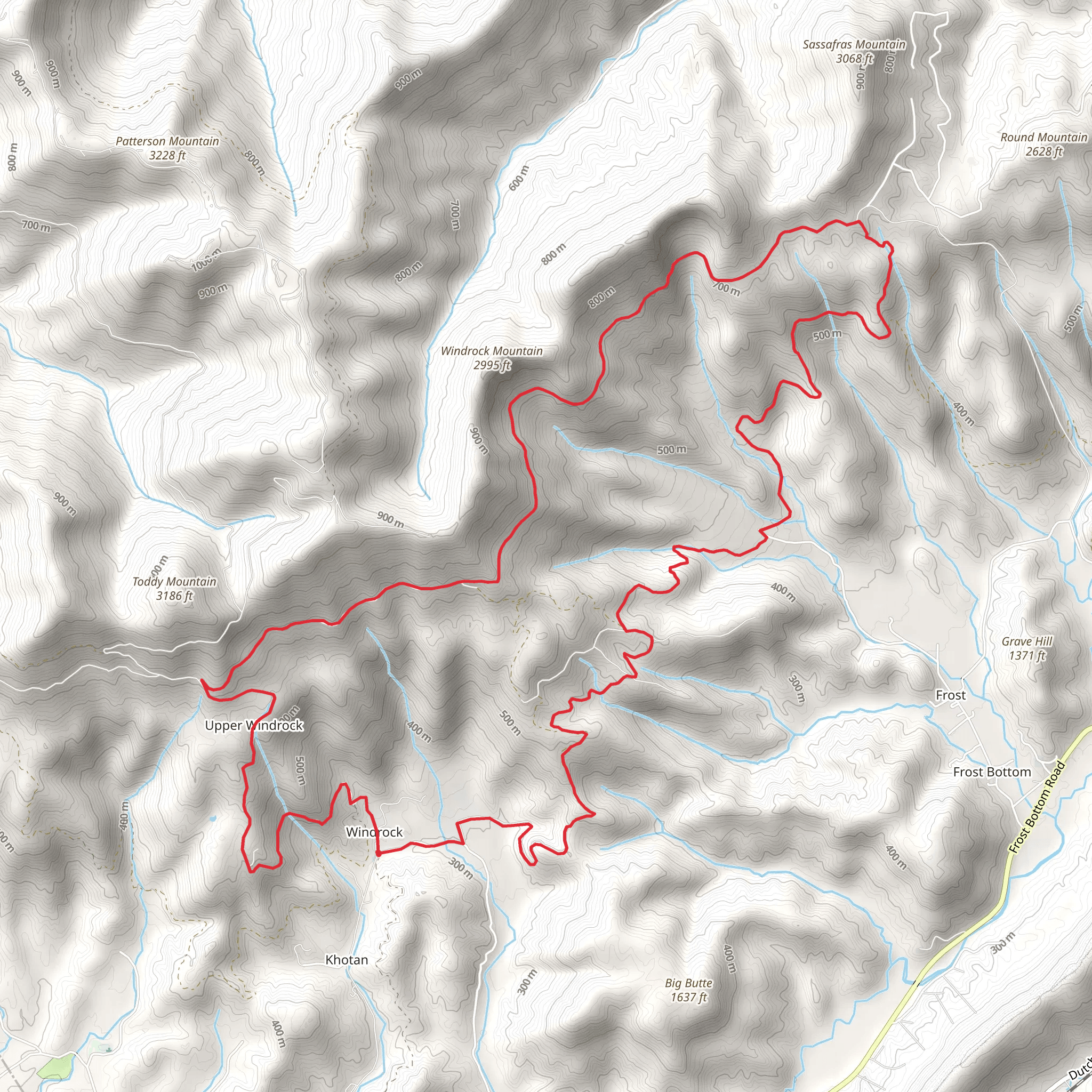 Windrock, Long Trace Ride and Upper Windrock Loop mobile static map
