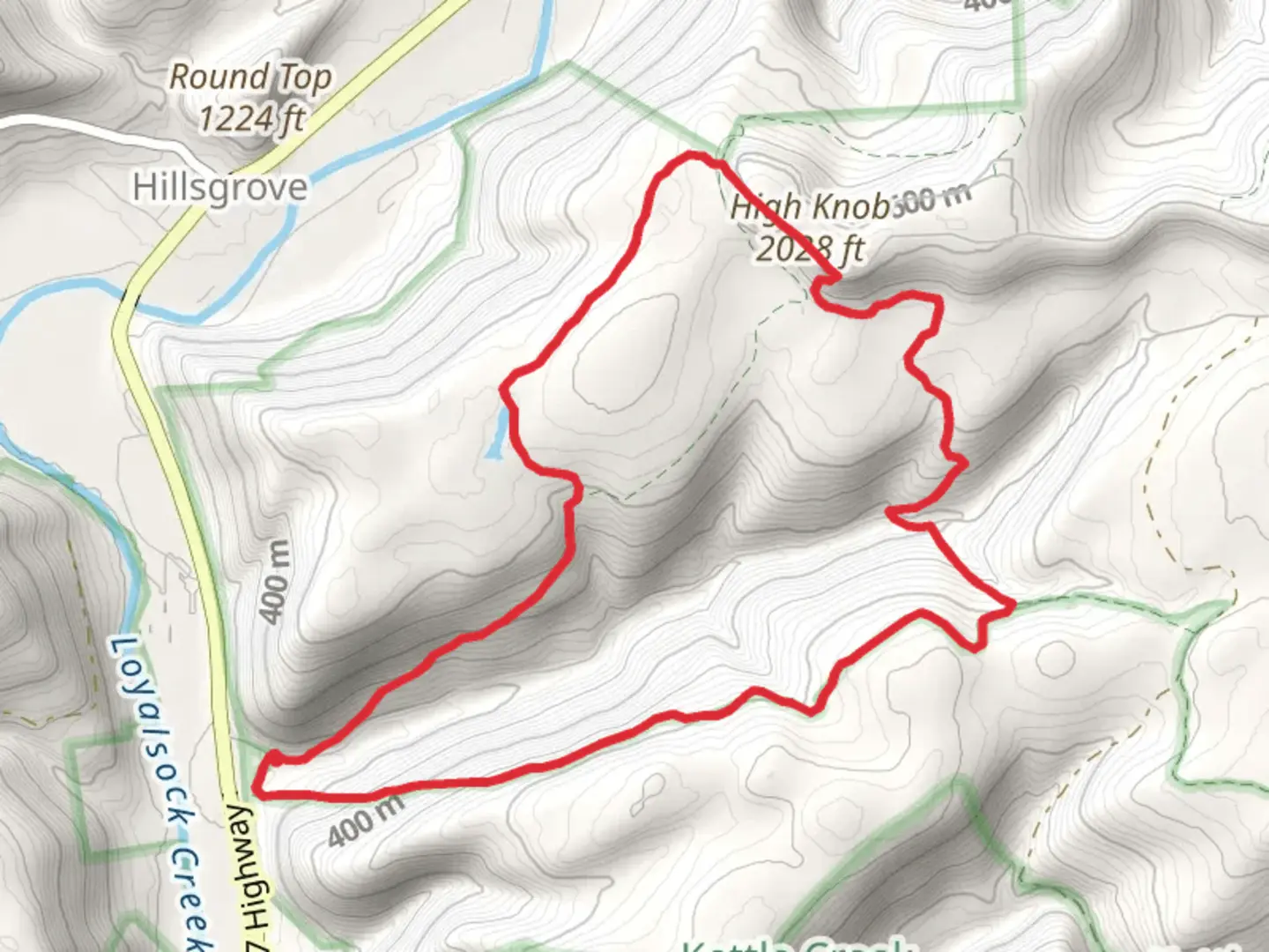 An image depicting the trail High Knob Loop Trail and its surrounding area.