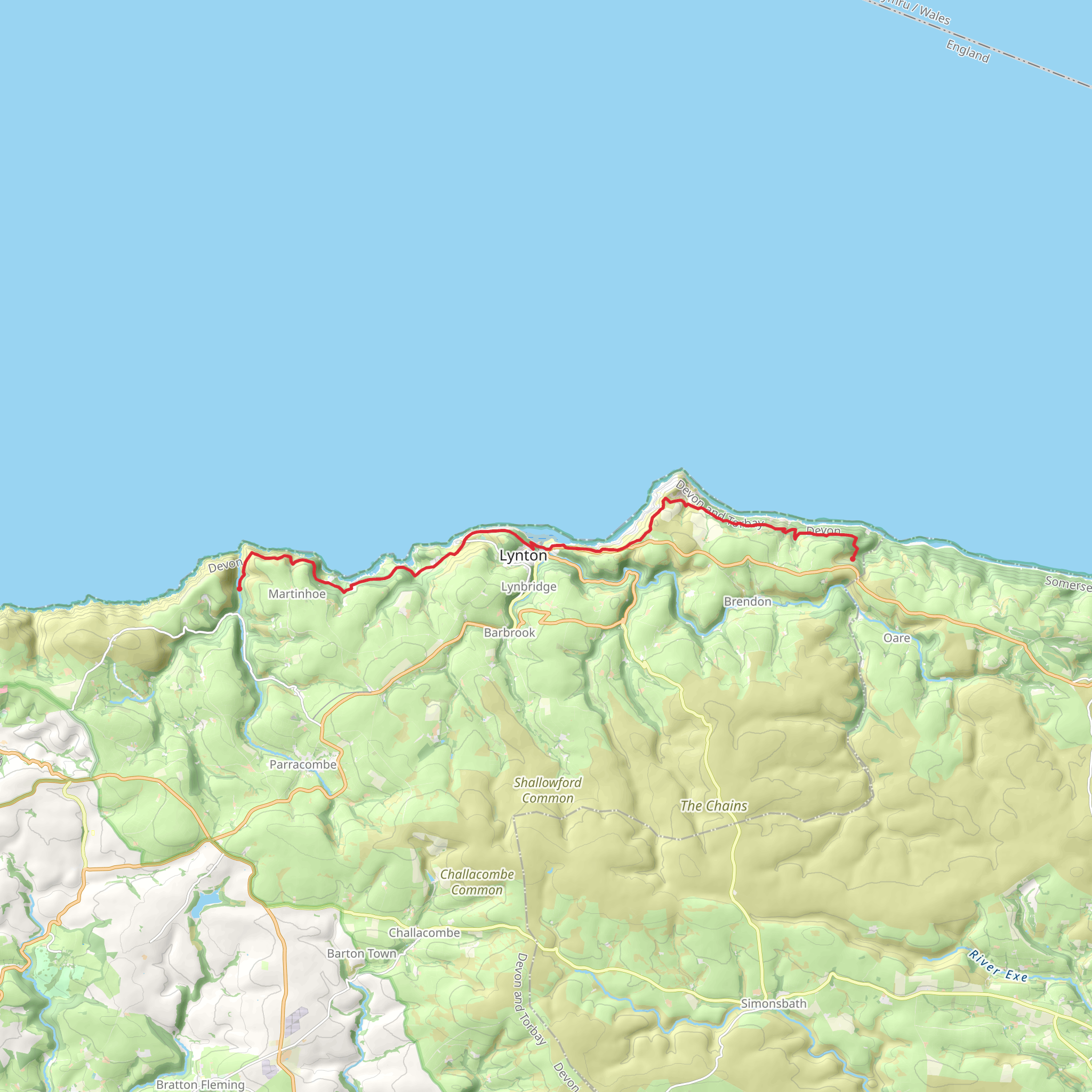 The Valley of Rocks and Croscombe Wood mobile static map