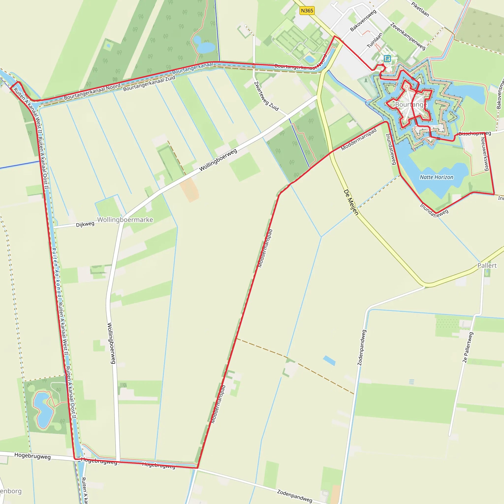 Bourtange and Bourtangerkanaal Noord Loop mobile static map