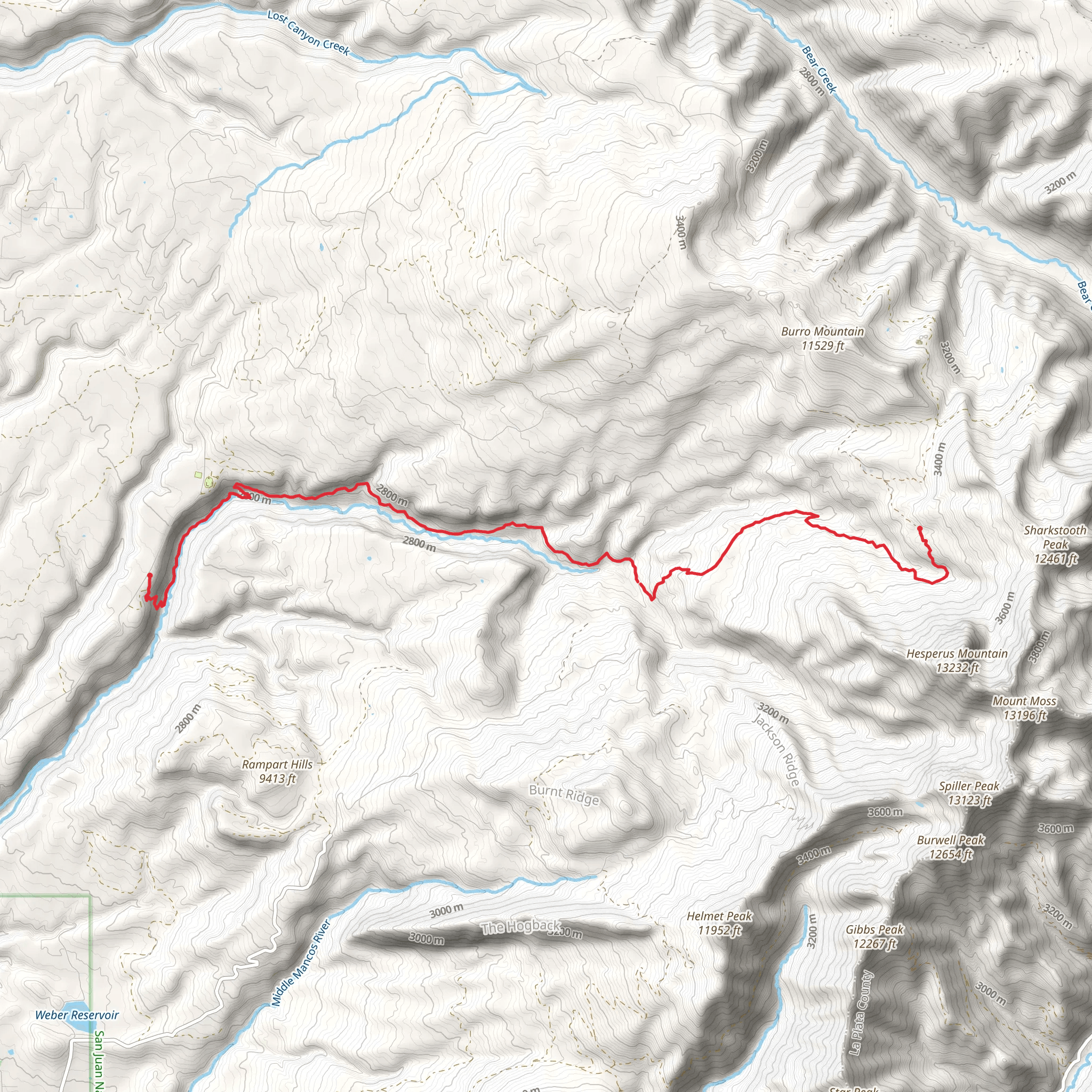 West Mancos Trail mobile static map