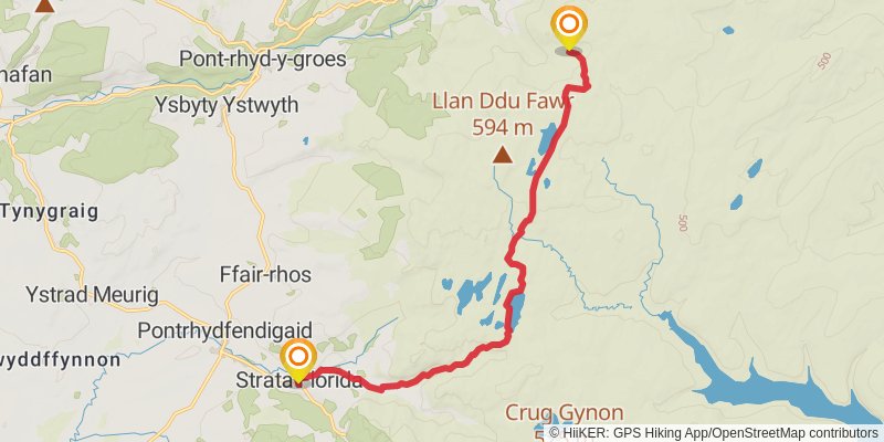 Wales Cistercian Way stage 23 Map