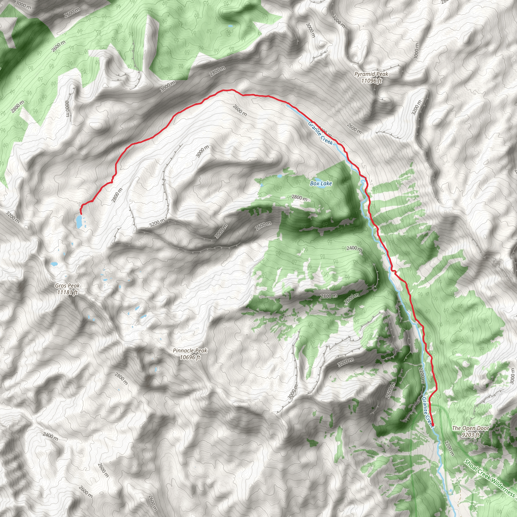 Turquoise Lake Cut-off Trail mobile static map