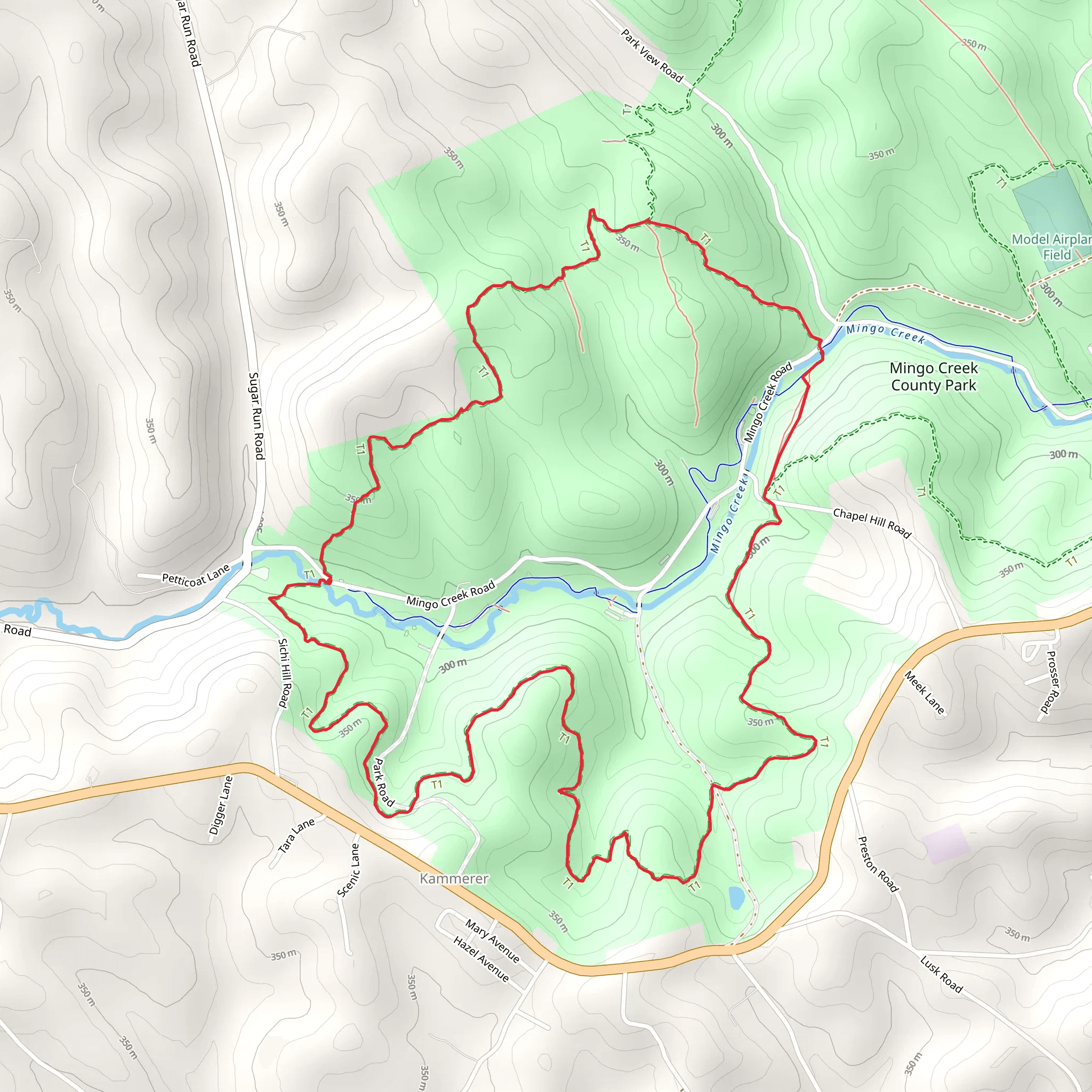 Mingo Creek County Park Loop mobile static map