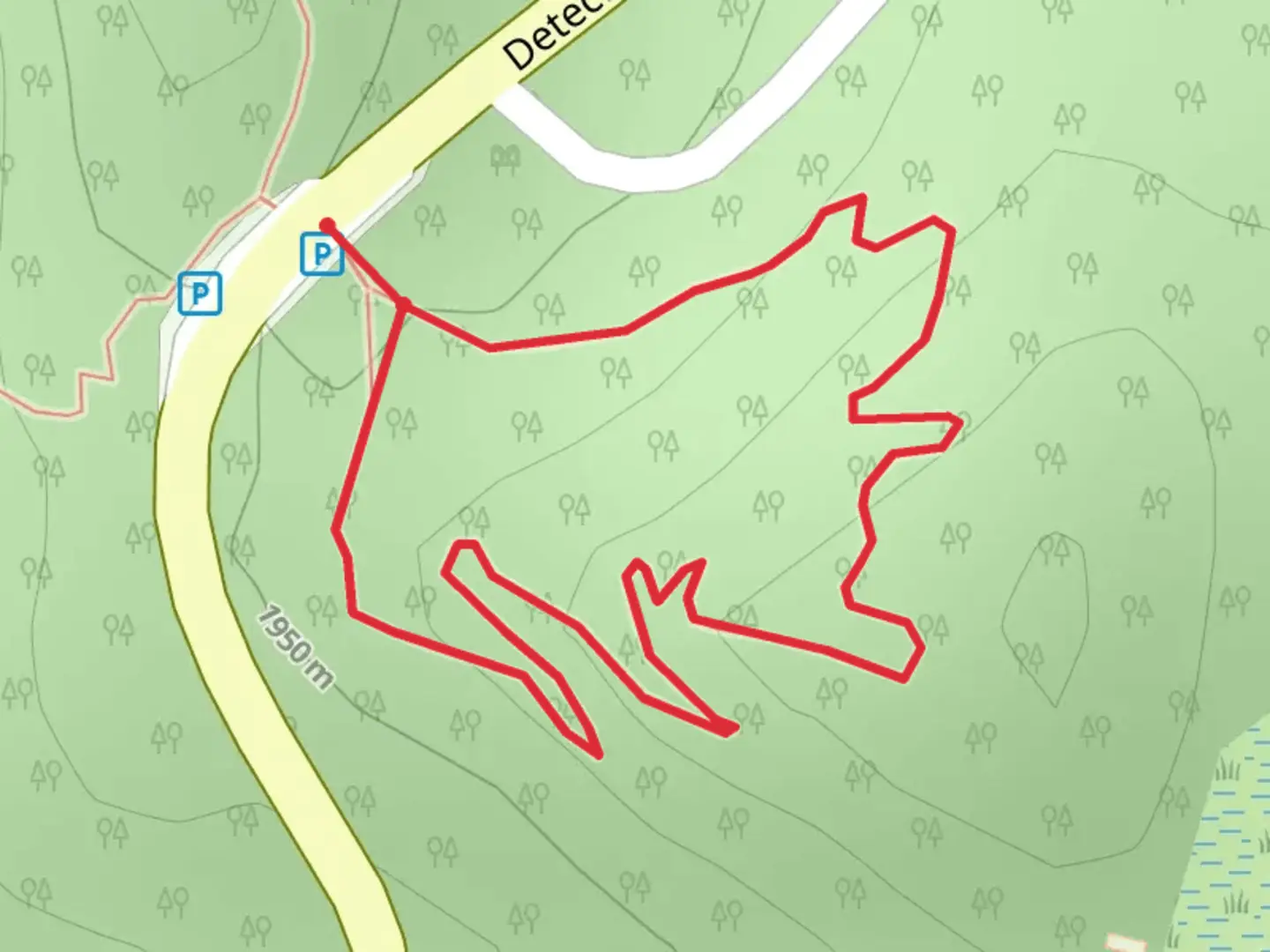 An image depicting the trail Whispering Pines Trail and its surrounding area.
