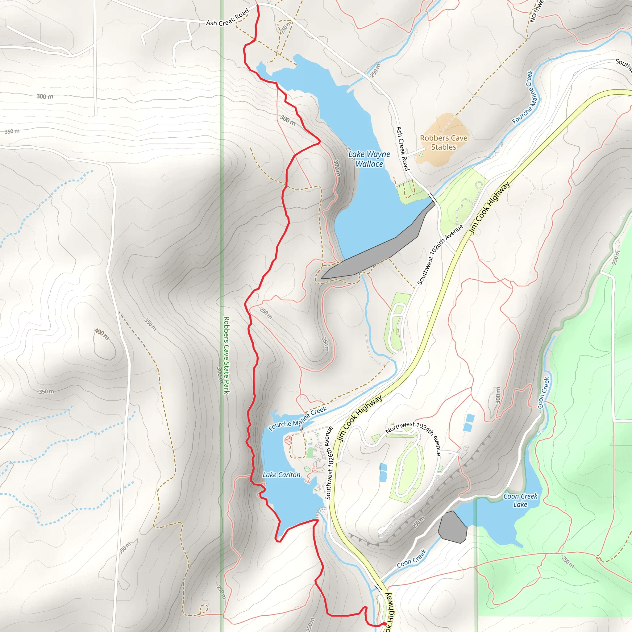 Lake Carlton to Lake Wayne Wallace mobile static map