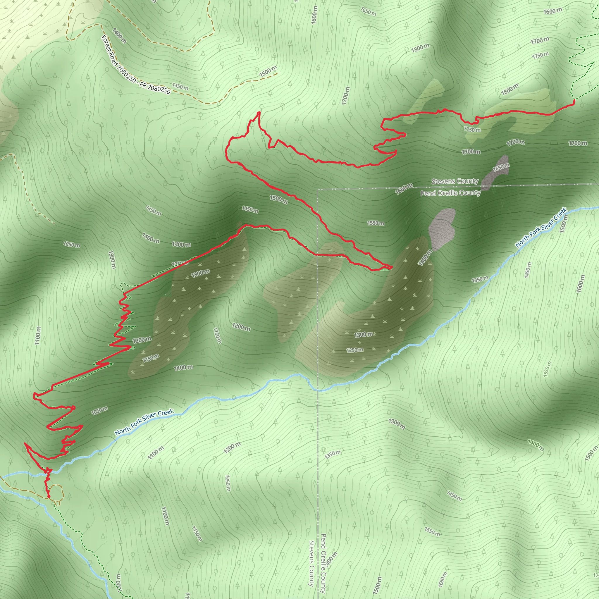 North Fork Silver Creek Trail mobile static map