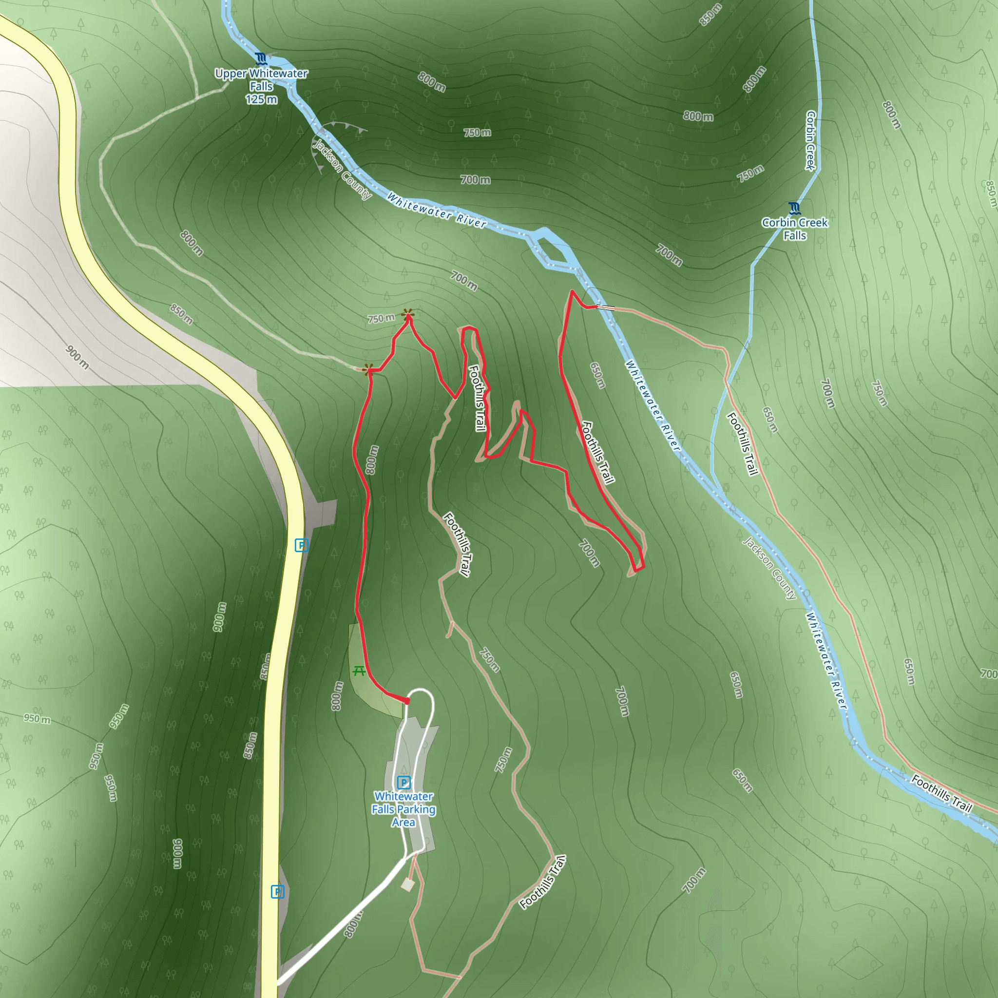 Foothills Trail mobile static map