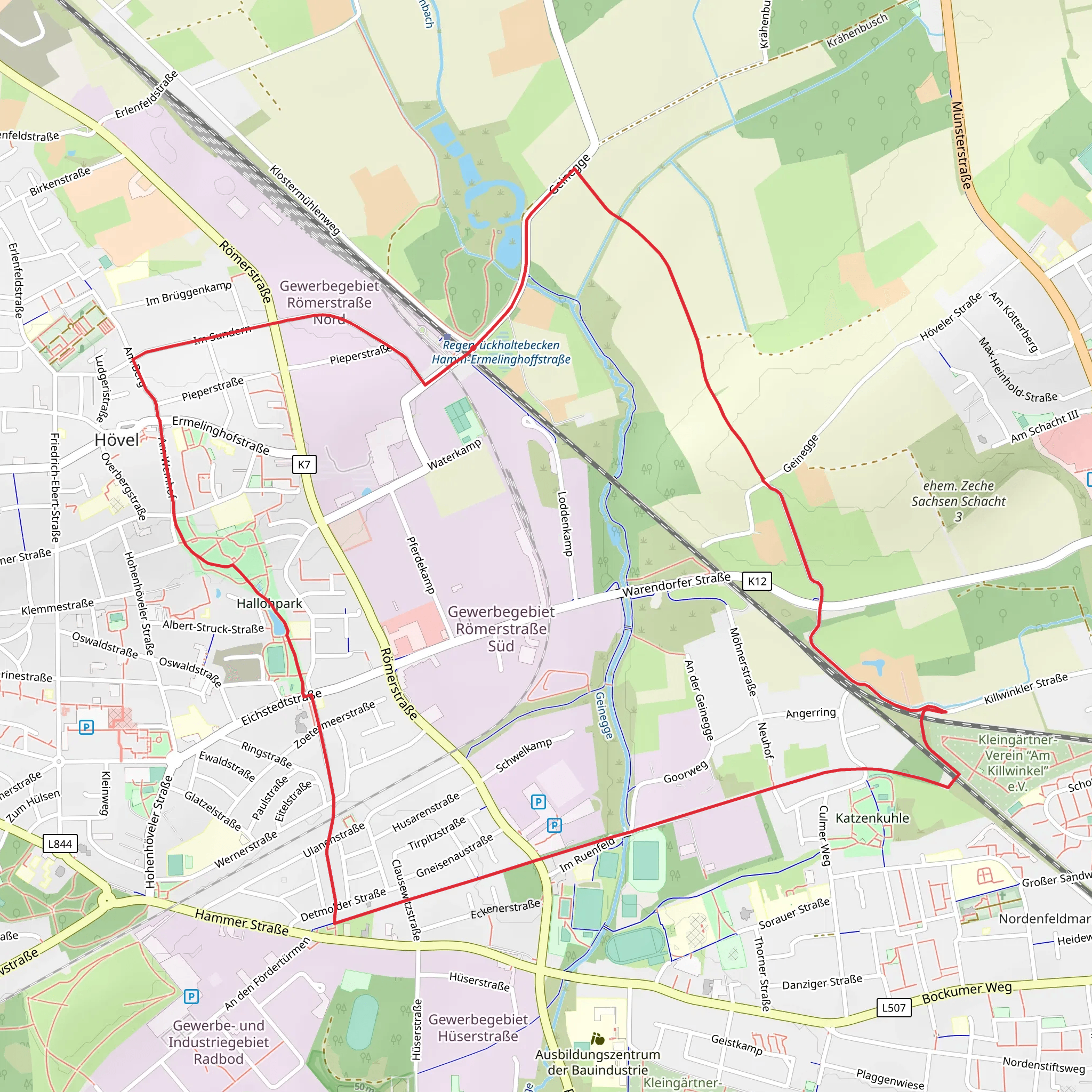 Bockum Hoevel Rundweg mobile static map