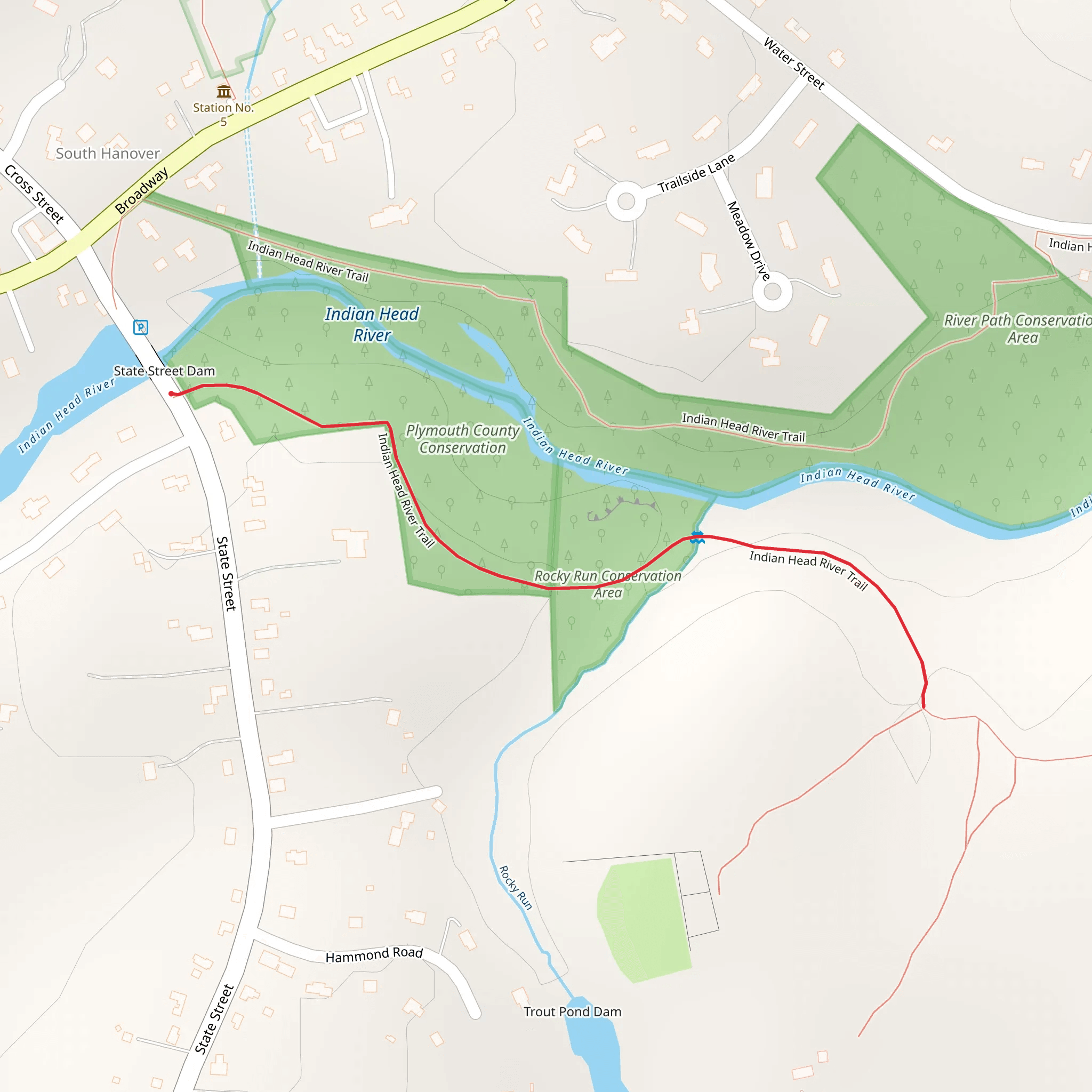 Indian Head River Trail via State Street mobile static map