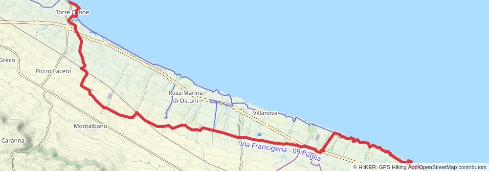 Via Francigena stage 154 Map