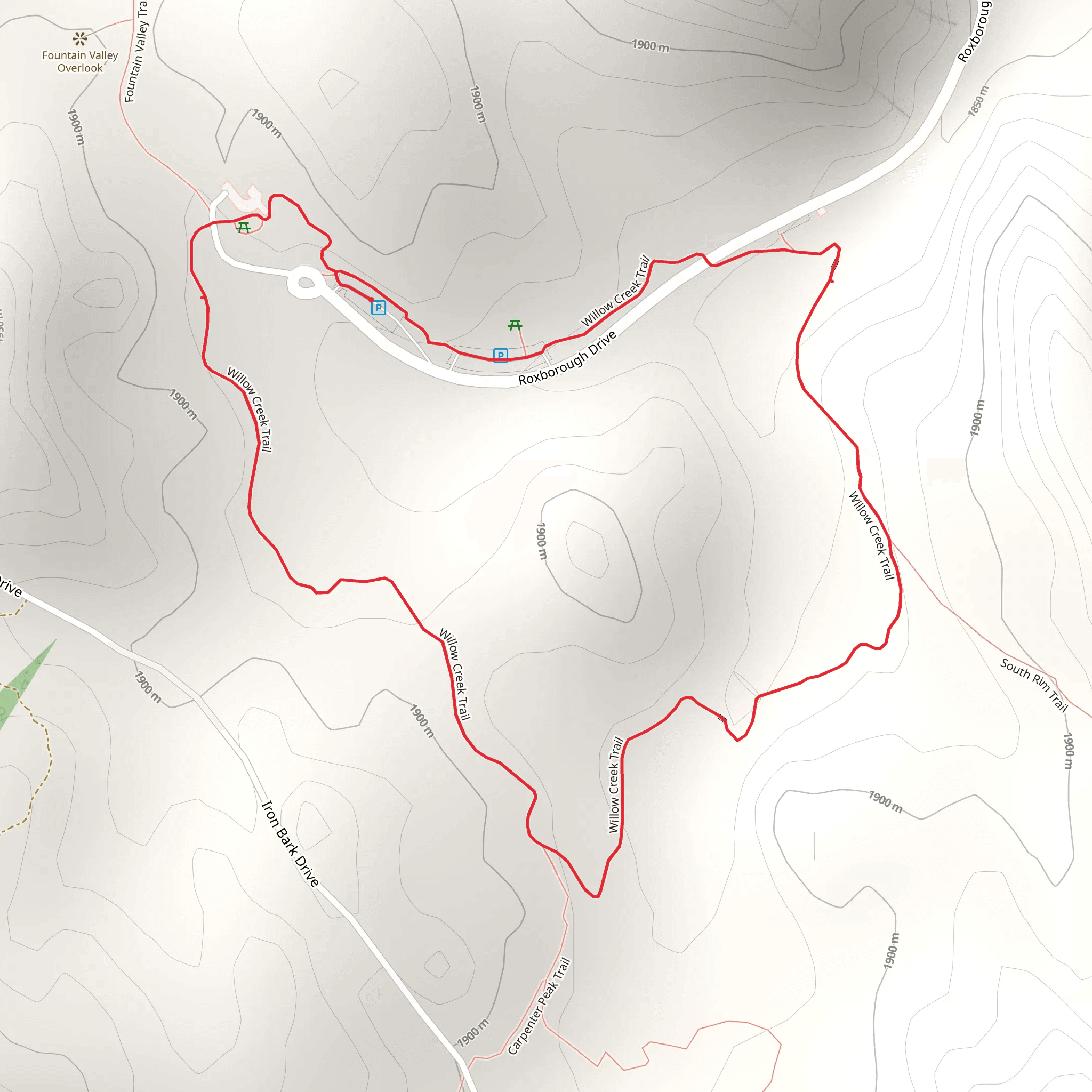 Willow Creek Loop Trail mobile static map