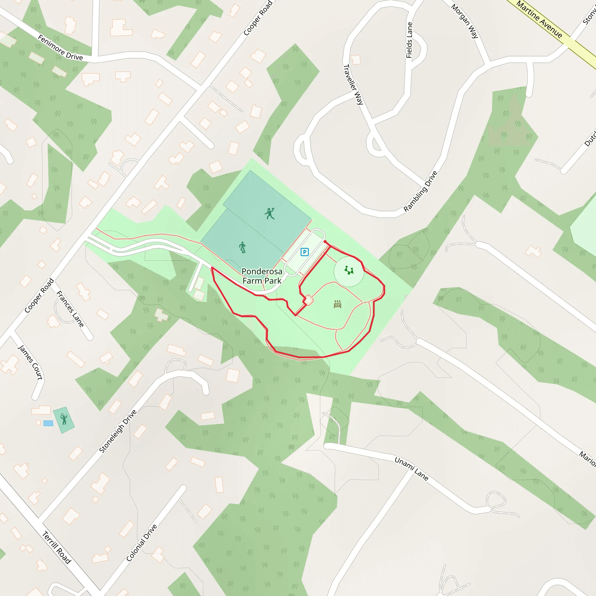 Ponderosa Farm Park Loop mobile static map