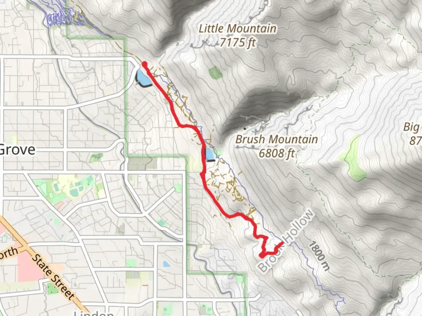 An image depicting the trail Battle Creek and Bonneville Shoreline Trail and its surrounding area.