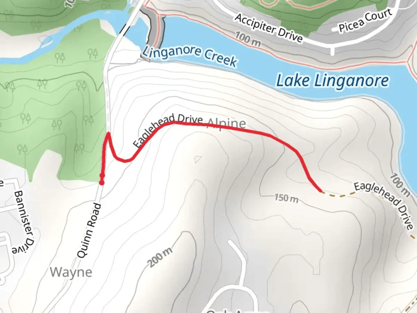 An image depicting the trail Eaglehead Drive and its surrounding area.