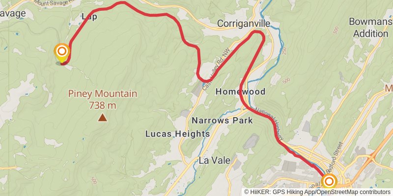 Great Allegheny Passage stage 14 Map