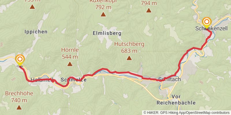 Kinzigtäler Jakobusweg alt 2 Map