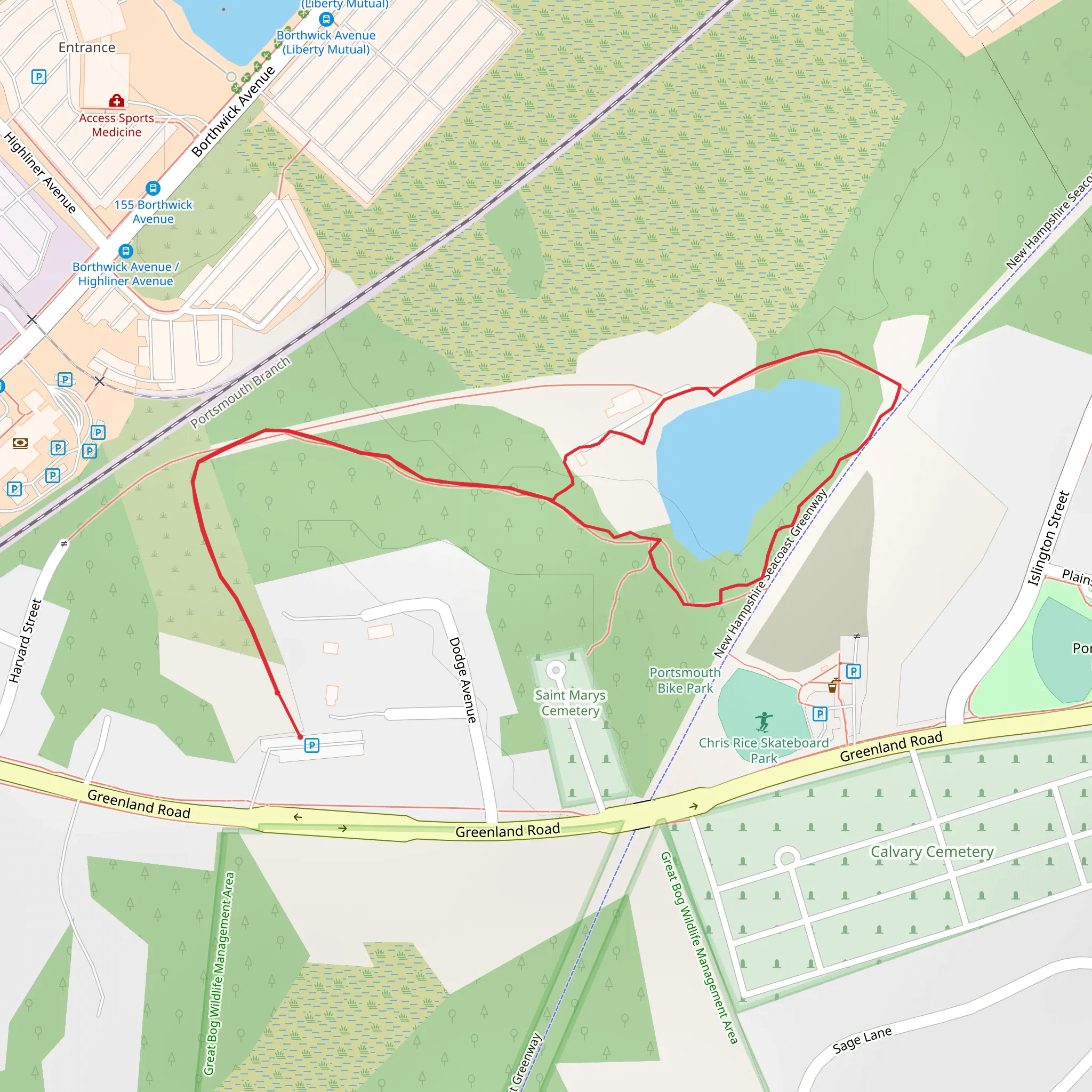 Saint Marys Cemetery Loop mobile static map