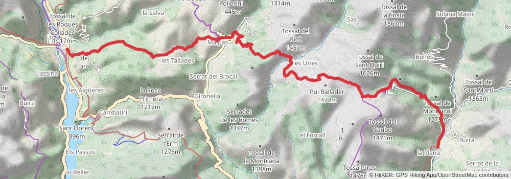 GR 3 Central Path of Catalonia stage 10 Map