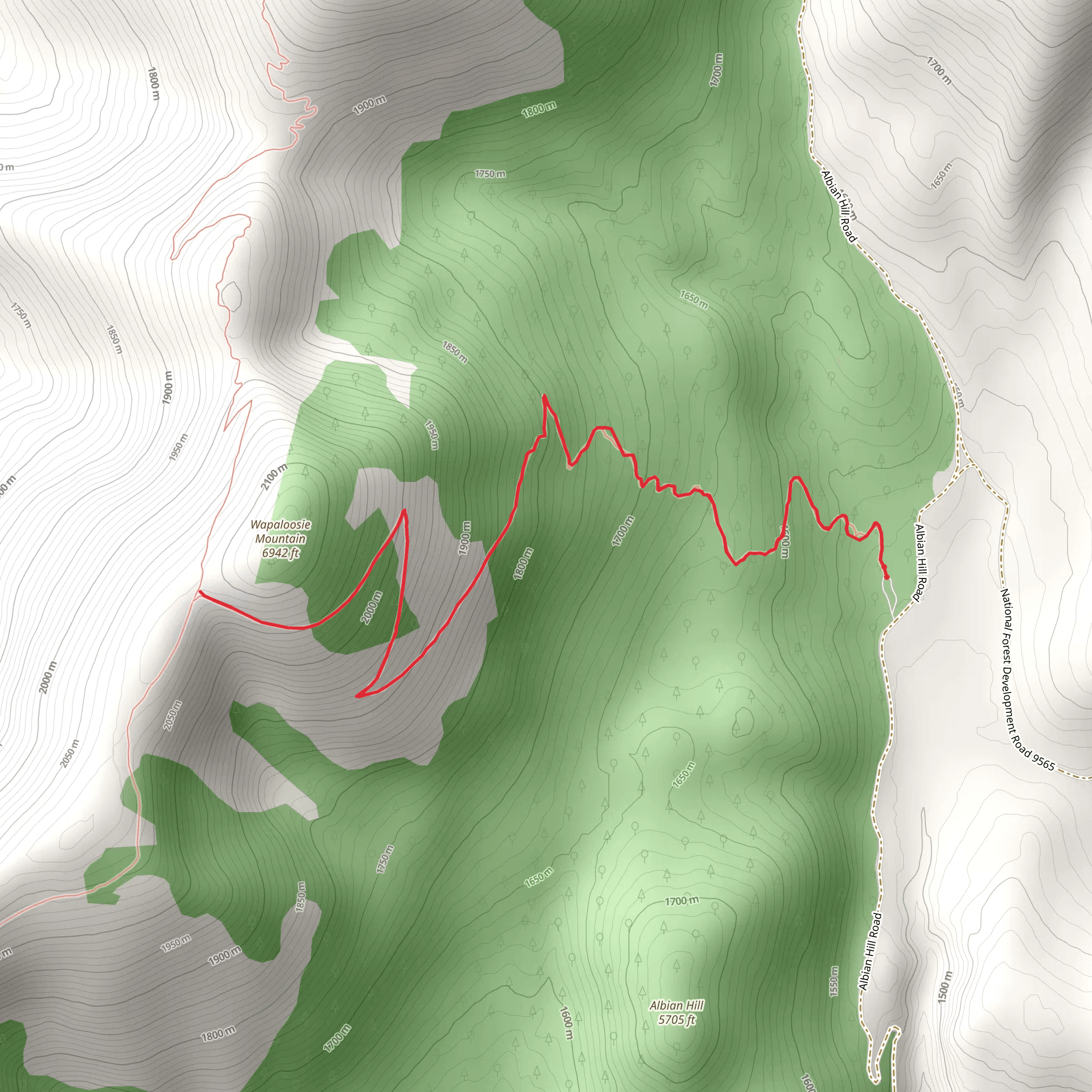 Wapaloosie Trail mobile static map