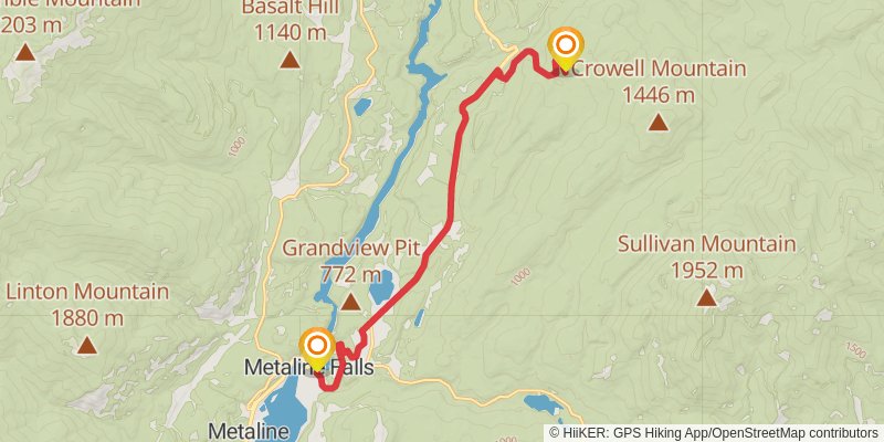 Pacific Northwest Trail stage 88 Map