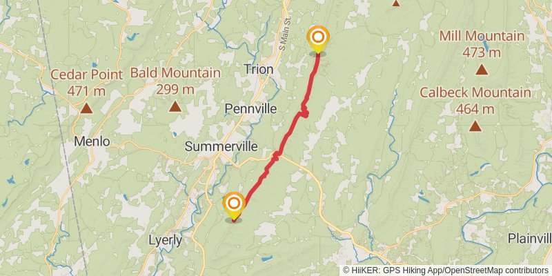 Pinhoti Trail - Georgia stage 4 Map