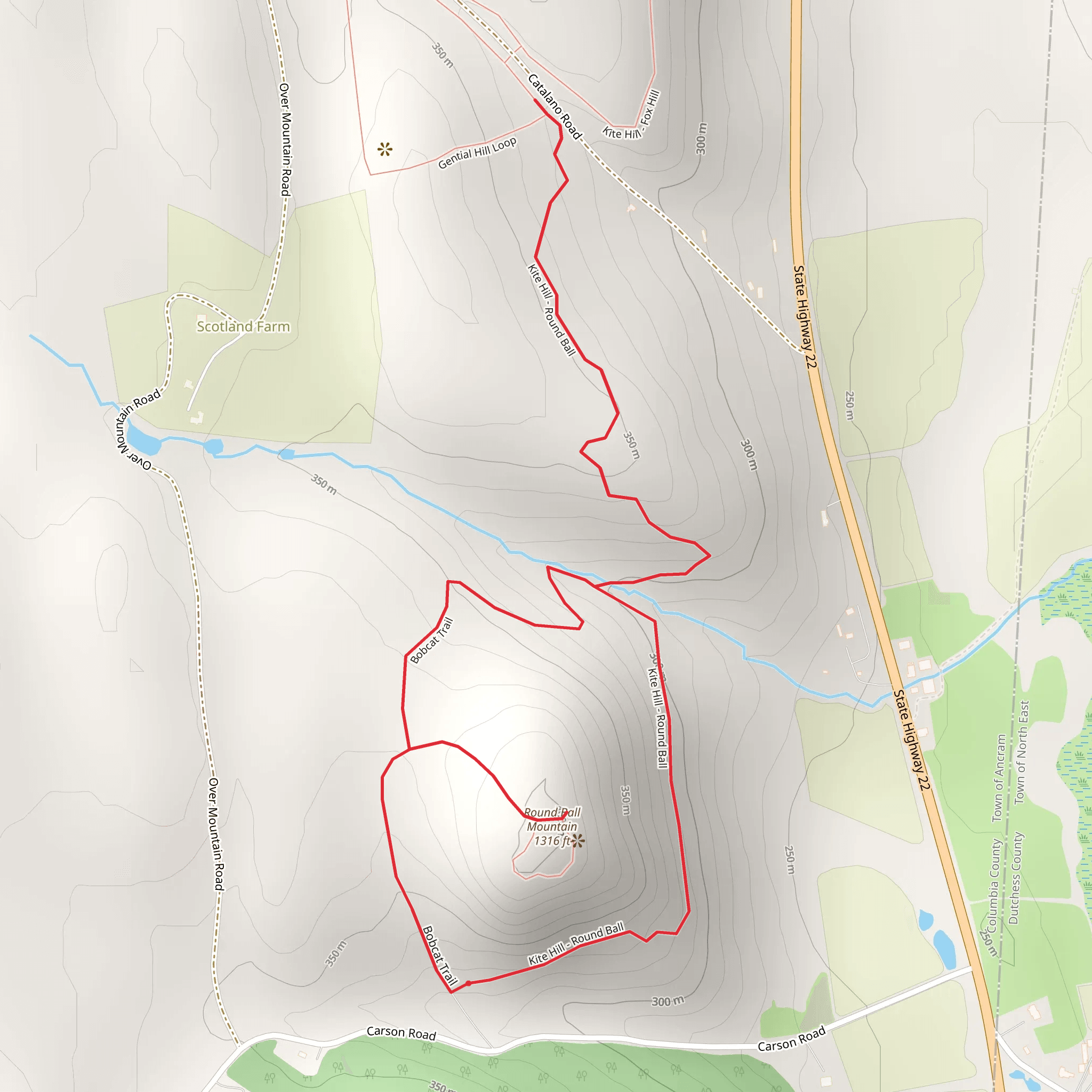 Kite Hill - Round Ball via Bobcat Trail mobile static map