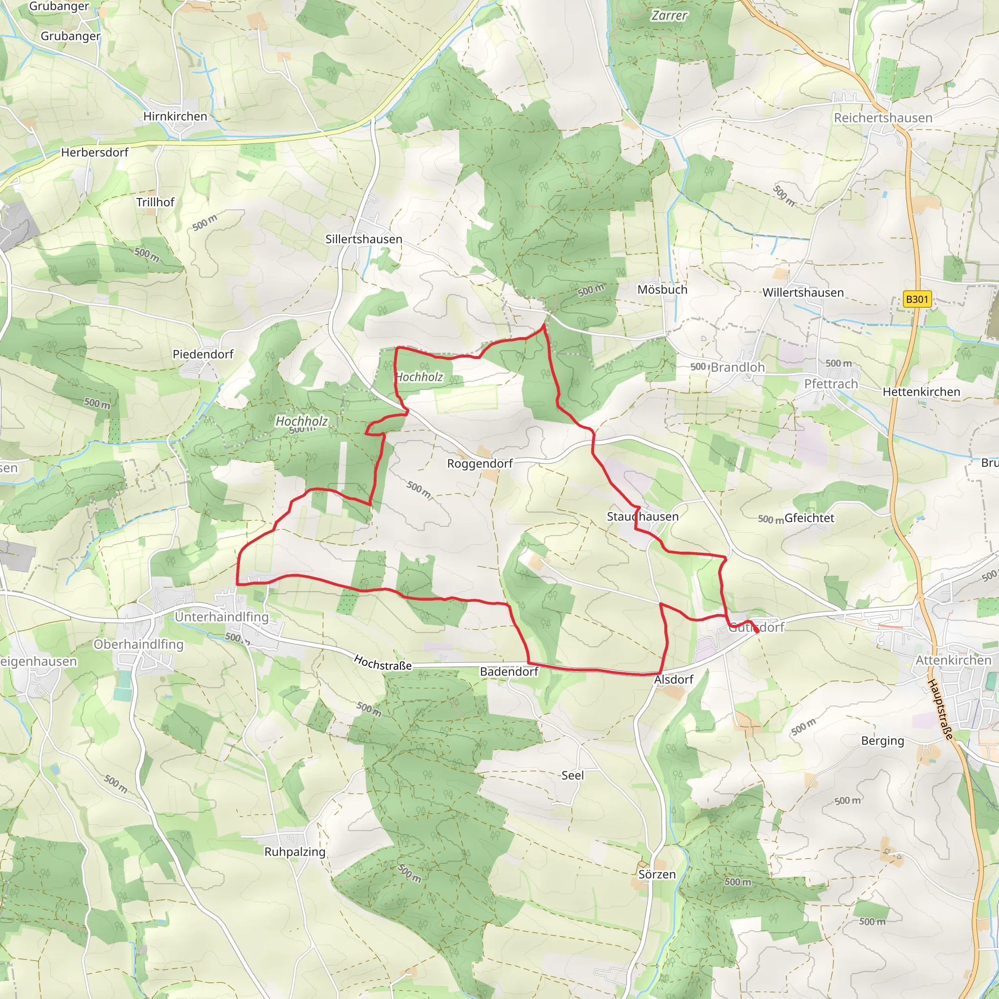 Gütlsdorf and Roggendorf Loop mobile static map
