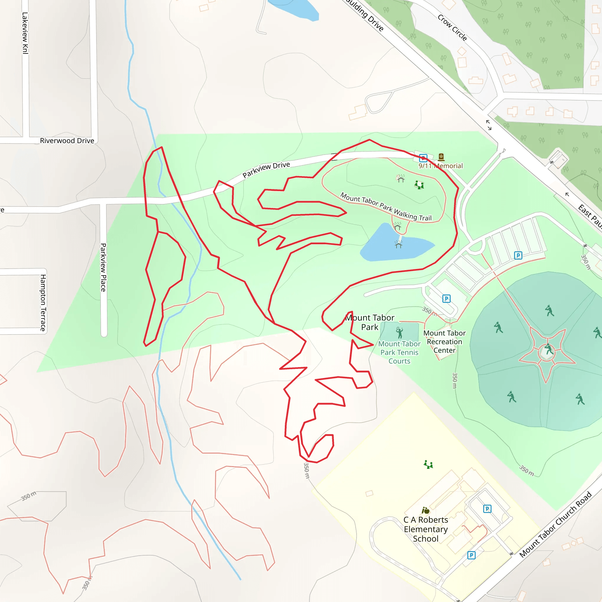 Mount Tabor Park Walking Trail mobile static map