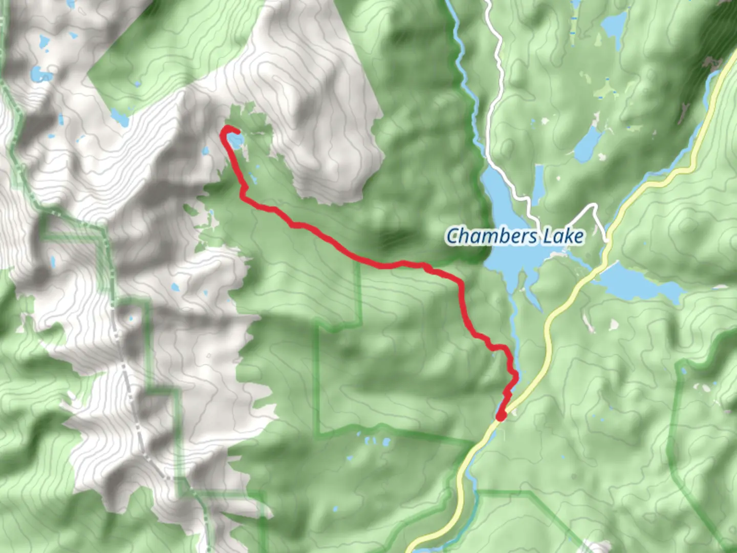 An image depicting the trail Blue Lake via Blue Lake Trail and its surrounding area.