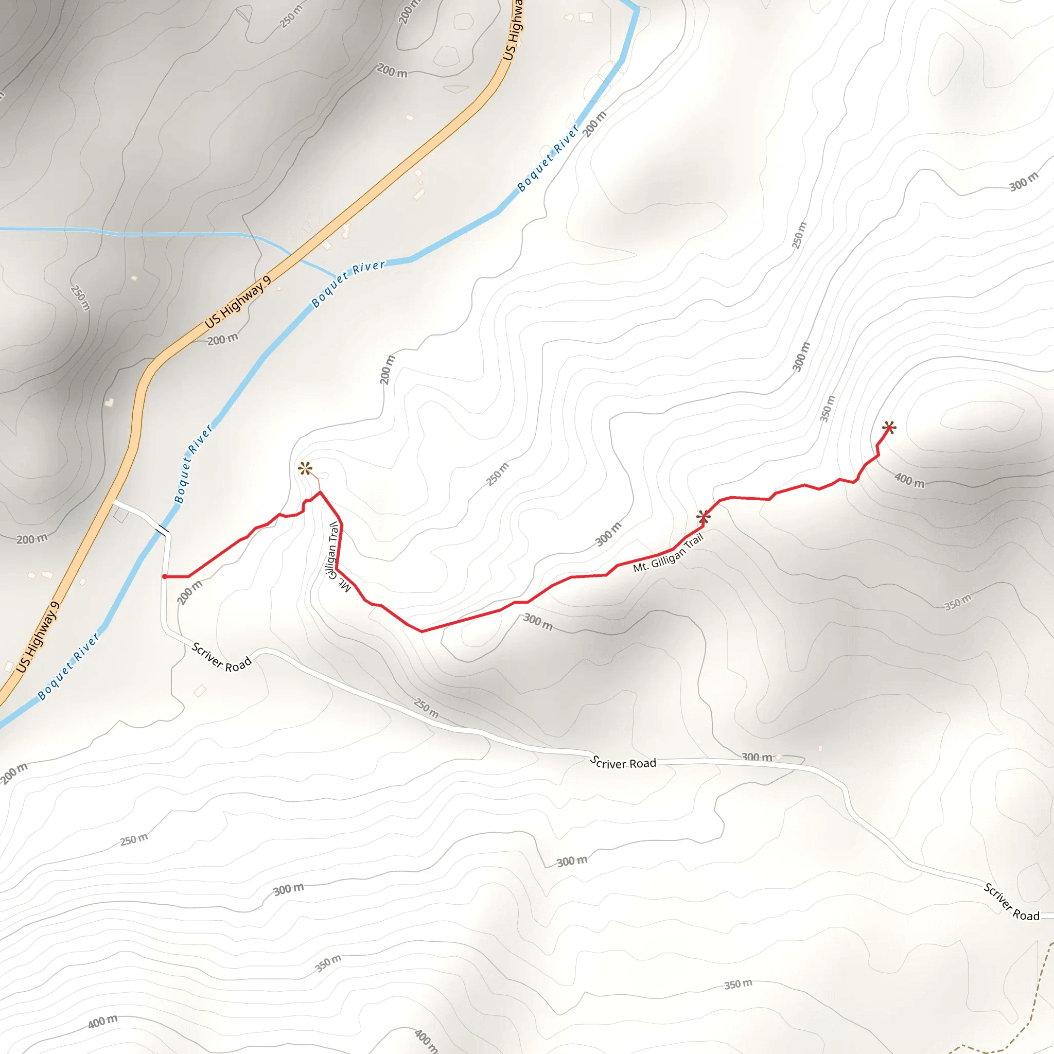 Mt Gilligan Trail mobile static map