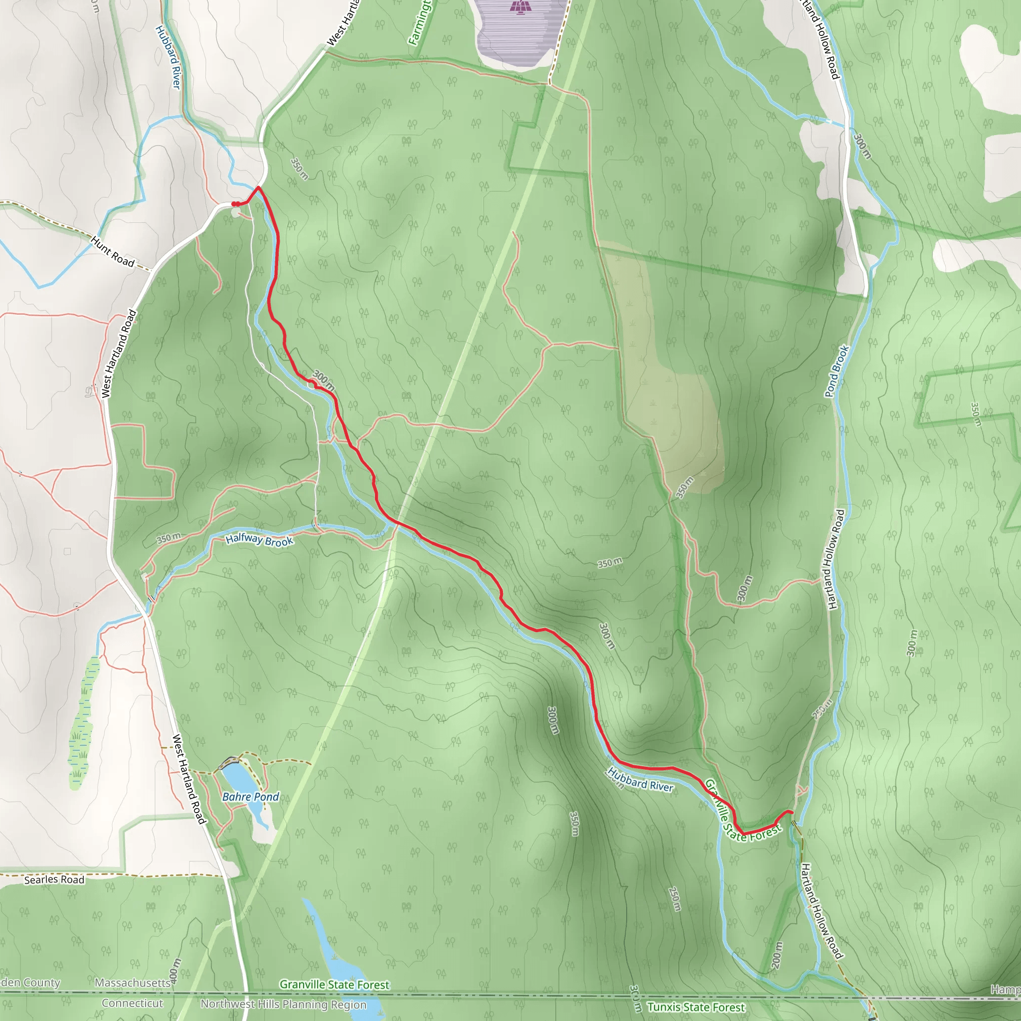 Hubbard River Out and Backfrom West Hartland Road mobile static map