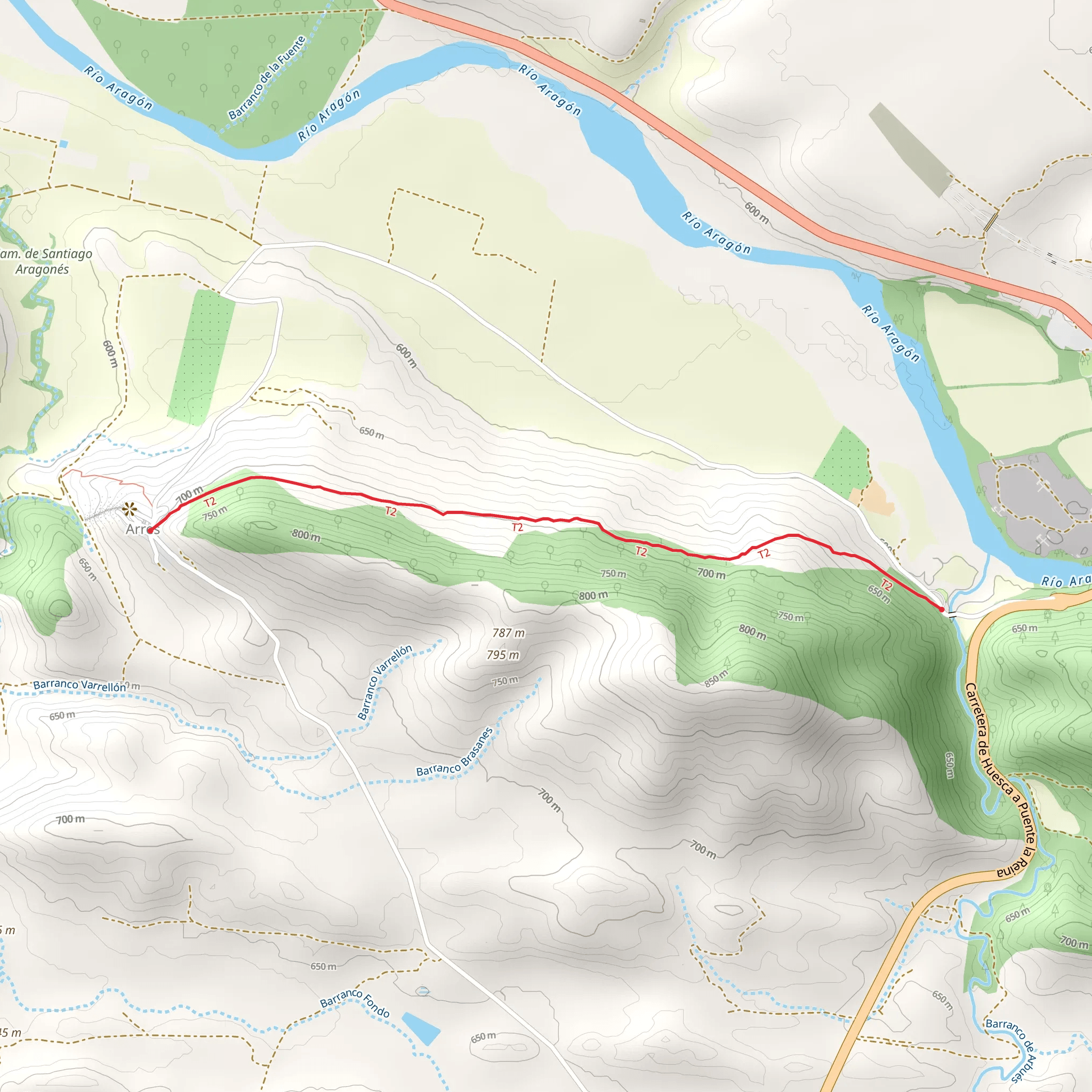 Arres variant from the Camino de Santiago PR HU 23 mobile static map