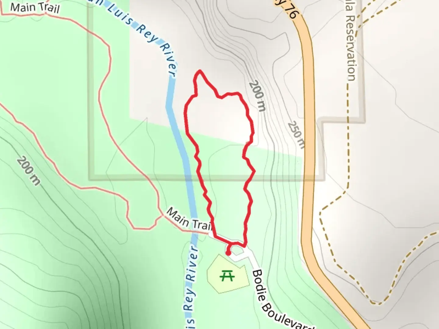 An image depicting the trail Alice Fries Loop Trail and its surrounding area.