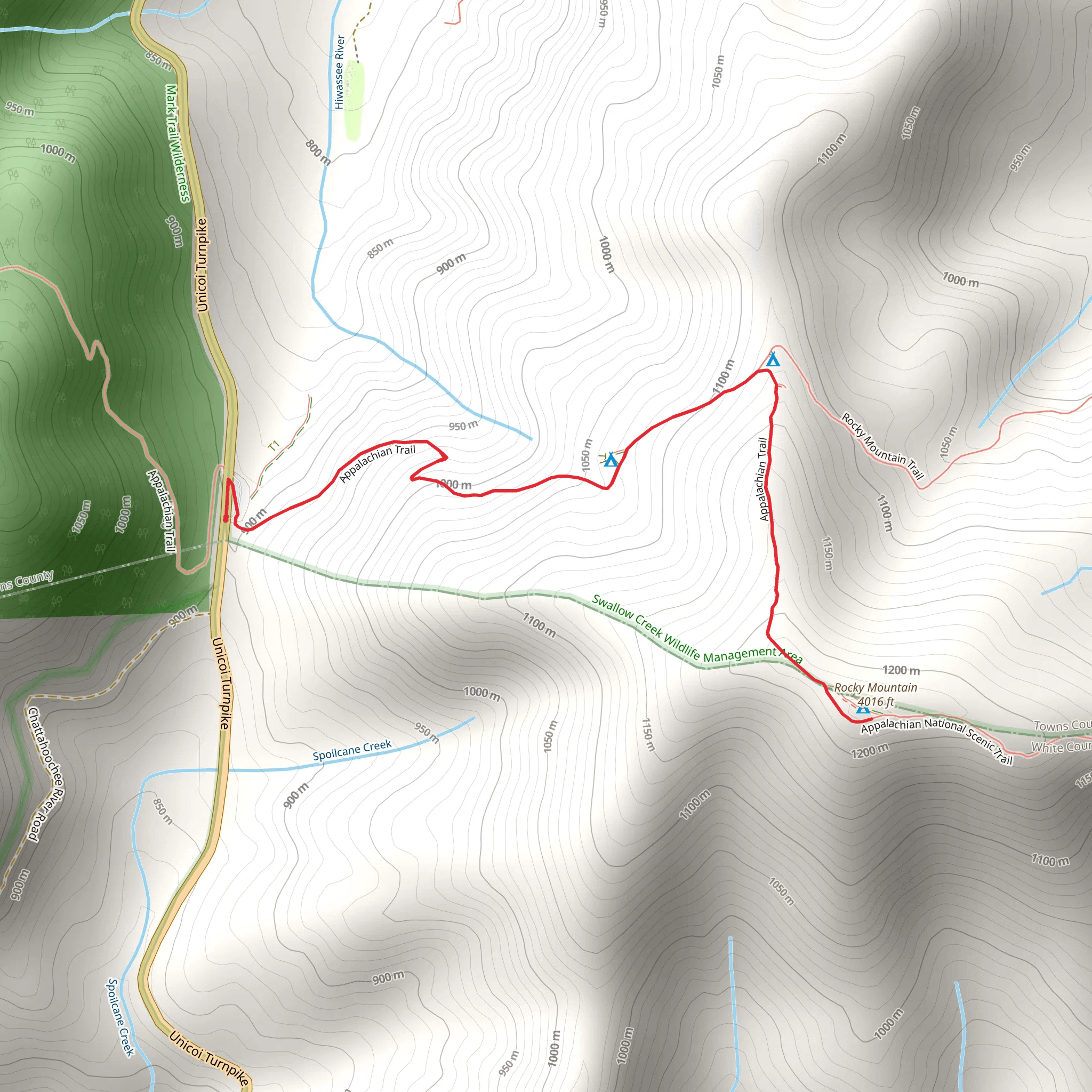 Rocky Mountain via Appalachian Trail mobile static map