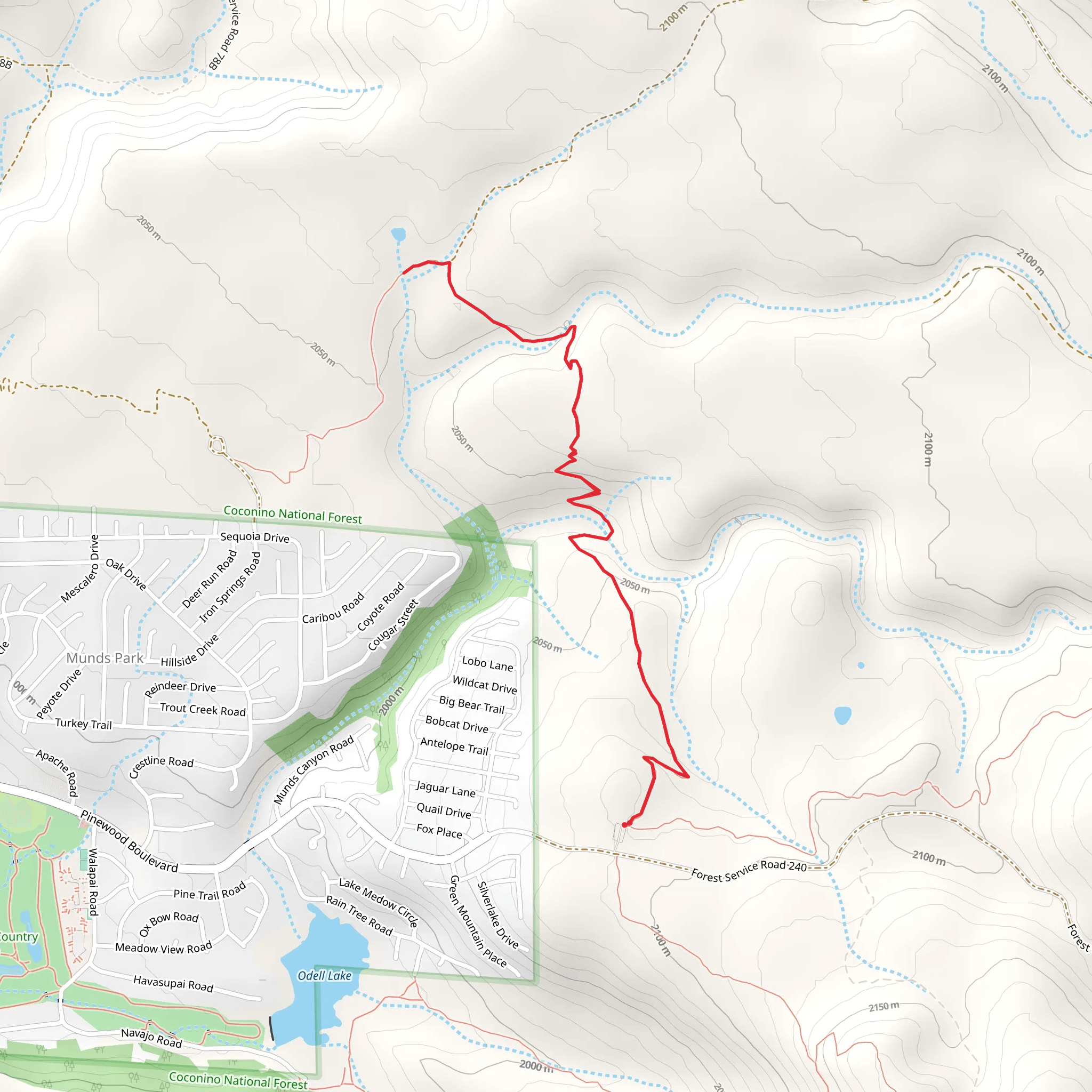 Munds Canyon Trail mobile static map