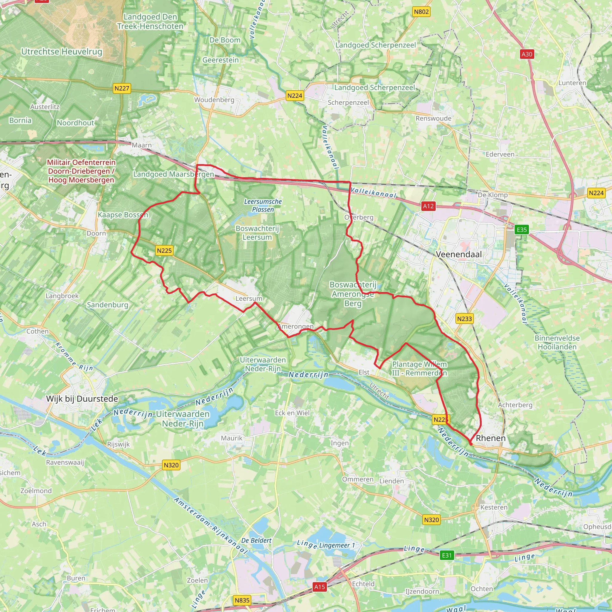 Prattenburgsche and Sandenburg via Woudenbergseweg, Bosweg and Stokweg mobile static map